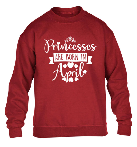 Princesses are born in April children's grey sweater 12-13 Years