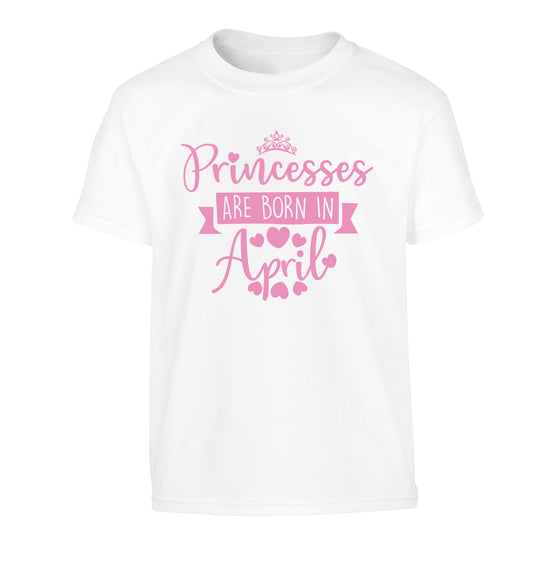 Princesses are born in April Children's white Tshirt 12-13 Years