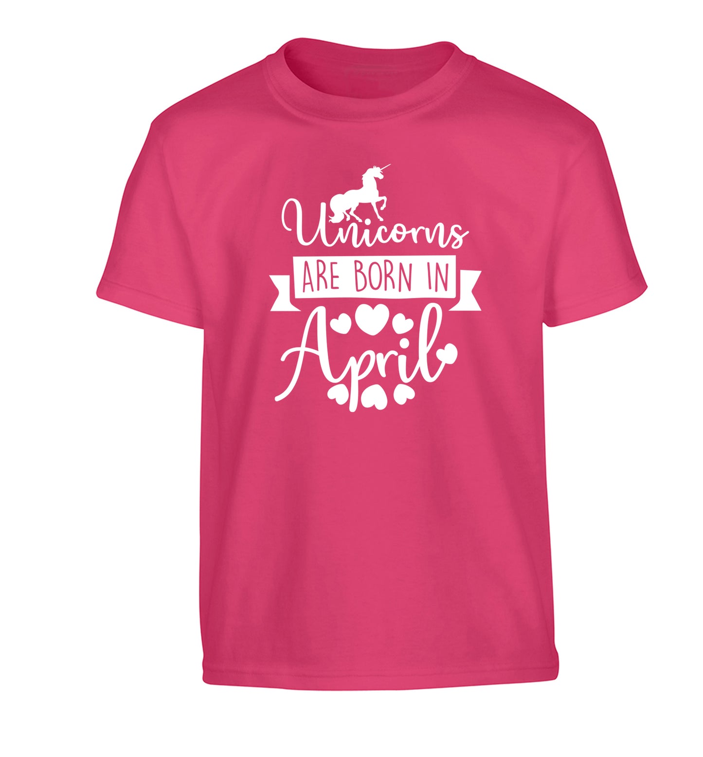 Unicorns are born in April Children's pink Tshirt 12-13 Years
