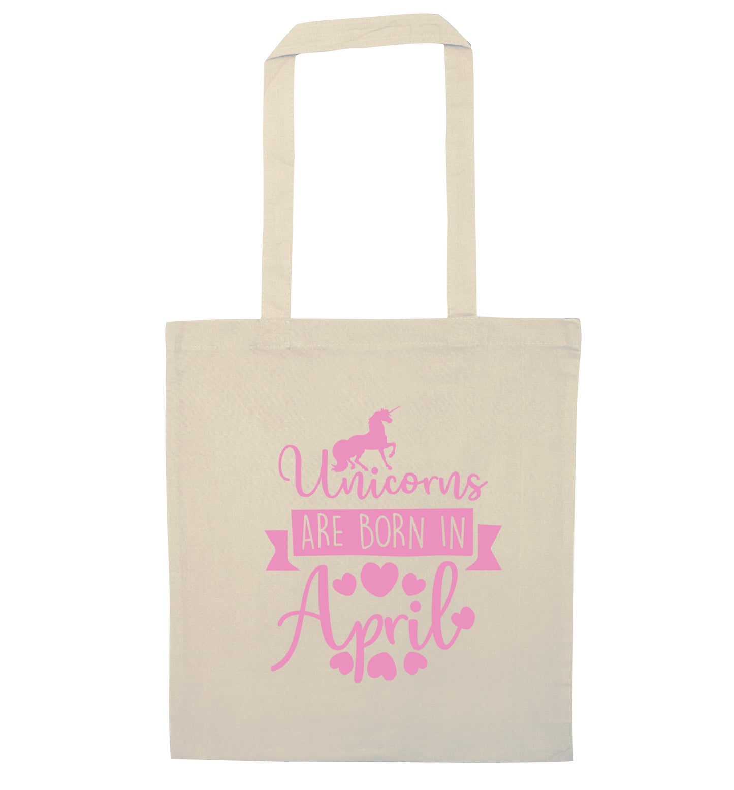 Unicorns are born in April natural tote bag