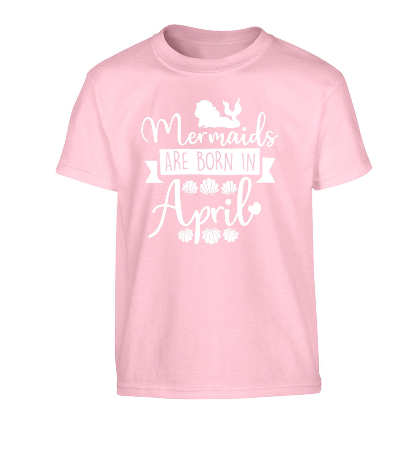 Mermaids are born in April Children's light pink Tshirt 12-13 Years
