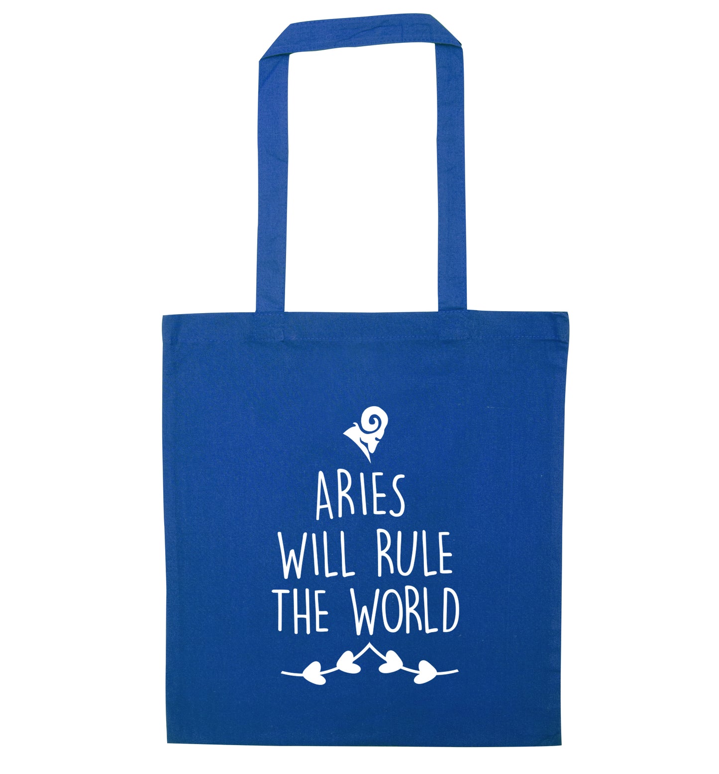 Aries will rule the world blue tote bag