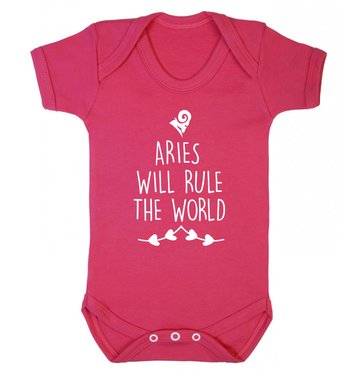 Aries will rule the world Baby Vest dark pink 18-24 months