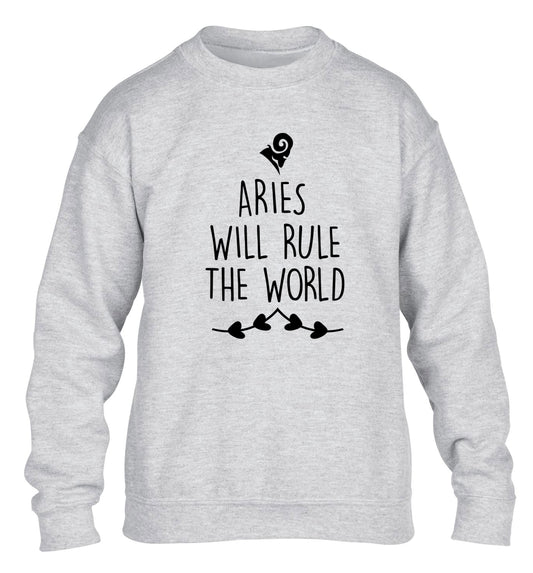 Aries will rule the world children's grey sweater 12-13 Years