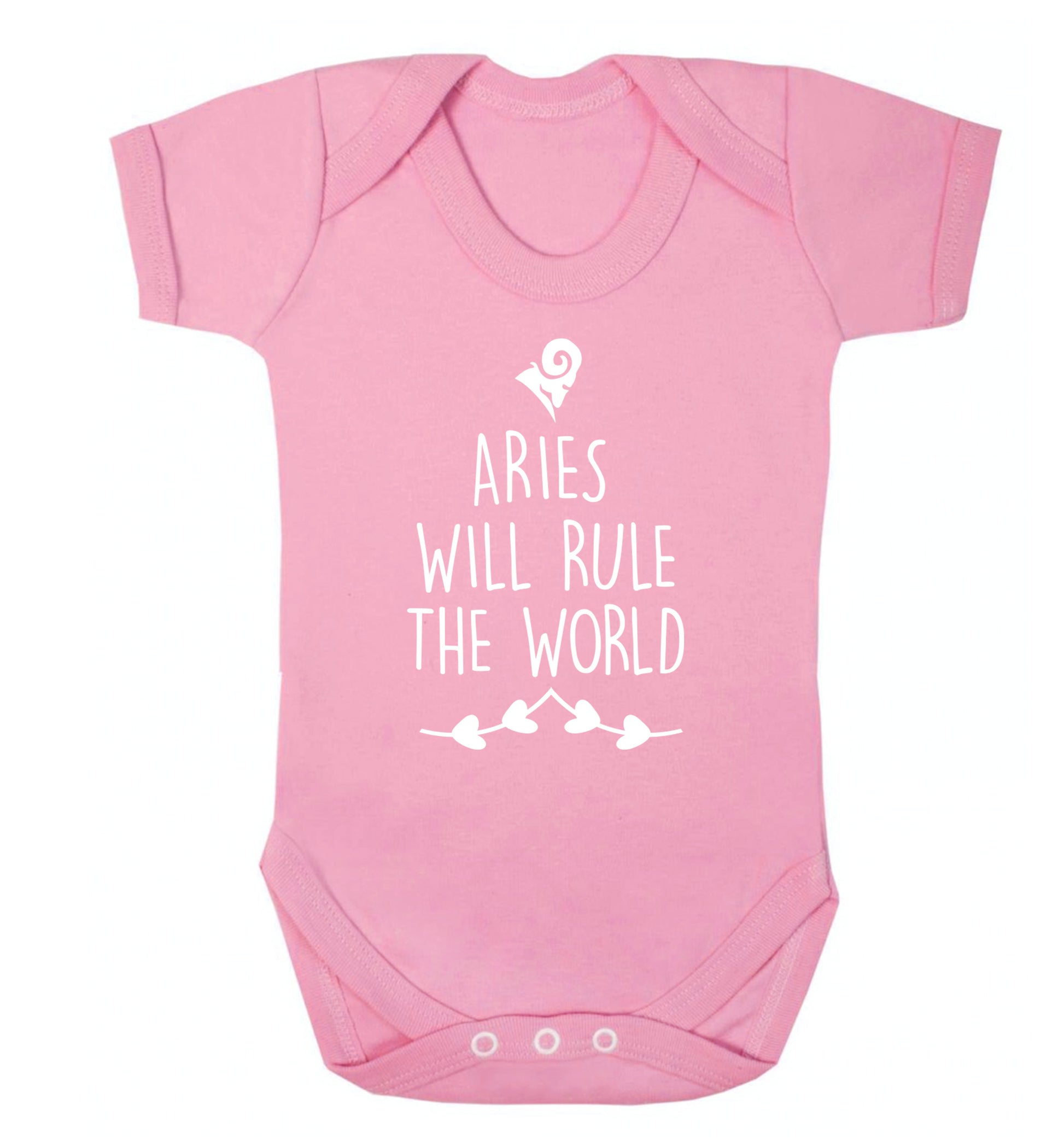 Aries will rule the world Baby Vest pale pink 18-24 months