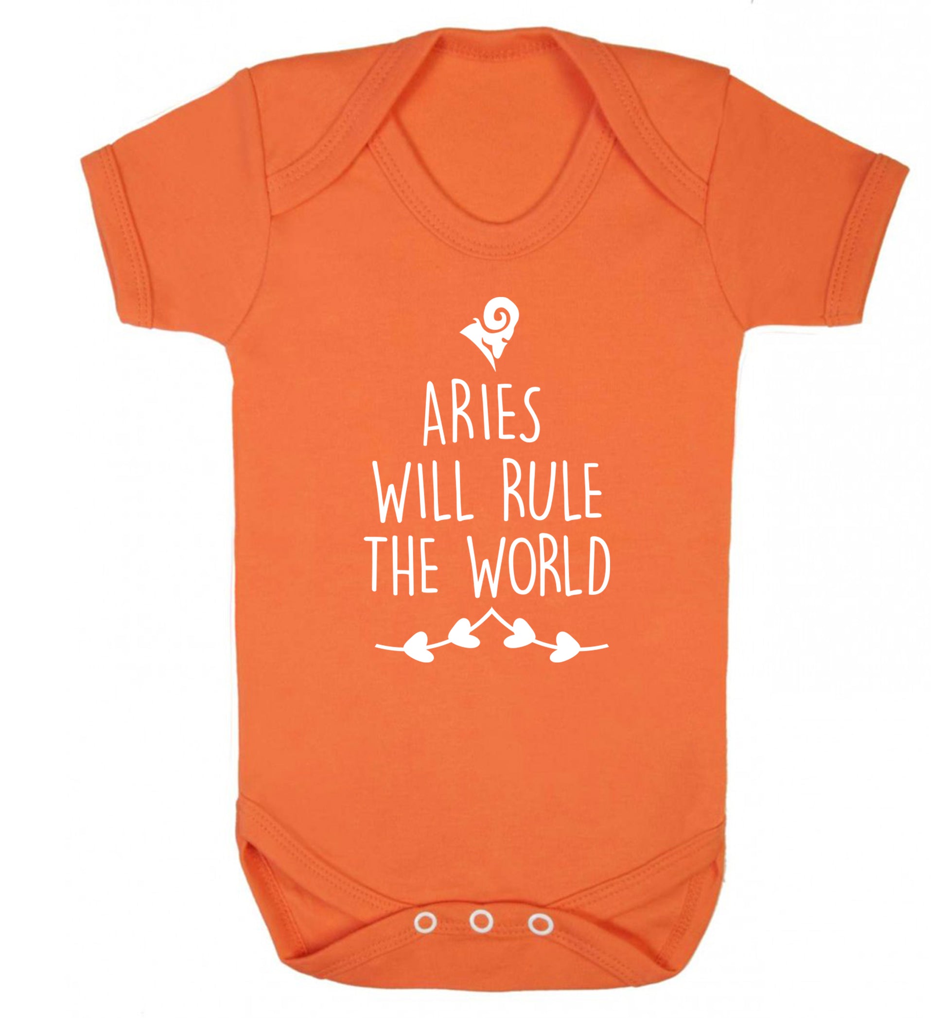 Aries will rule the world Baby Vest orange 18-24 months