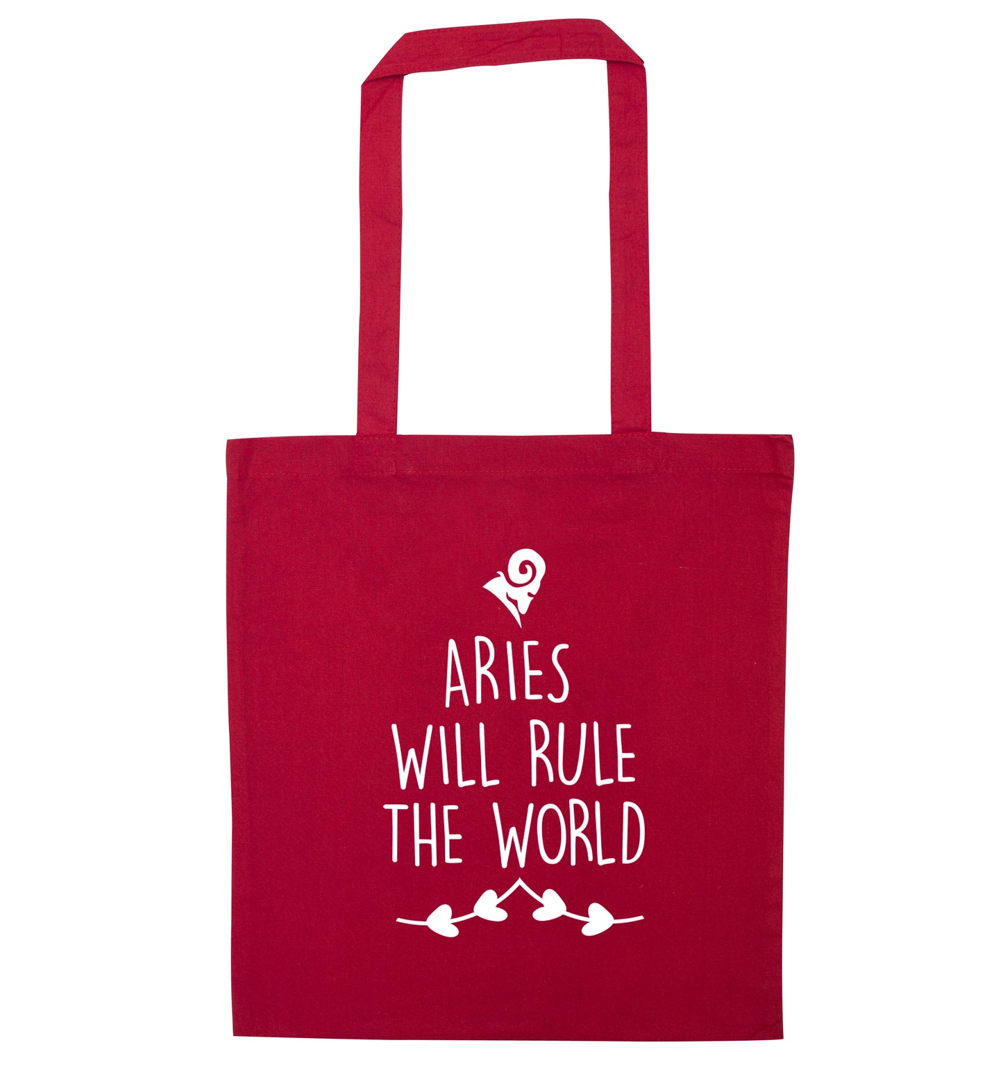 Aries will rule the world red tote bag