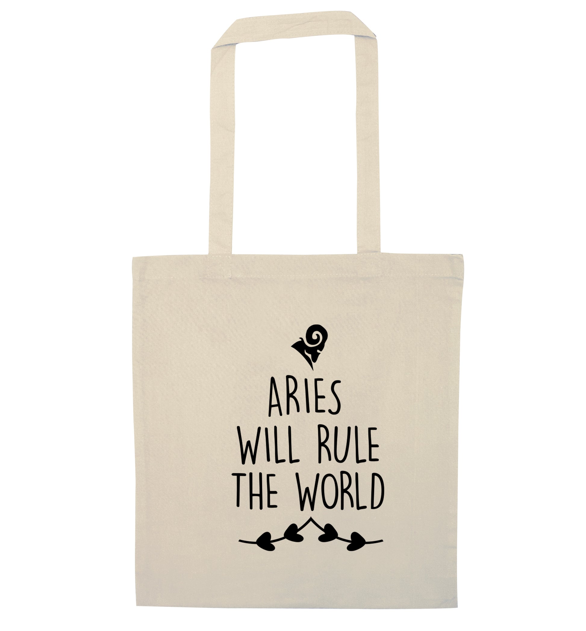 Aries will rule the world natural tote bag
