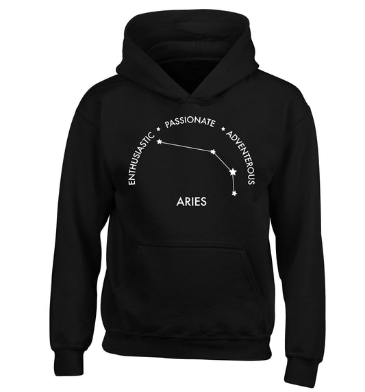 Aries enthusiastic | passionate | adventerous children's black hoodie 12-13 Years