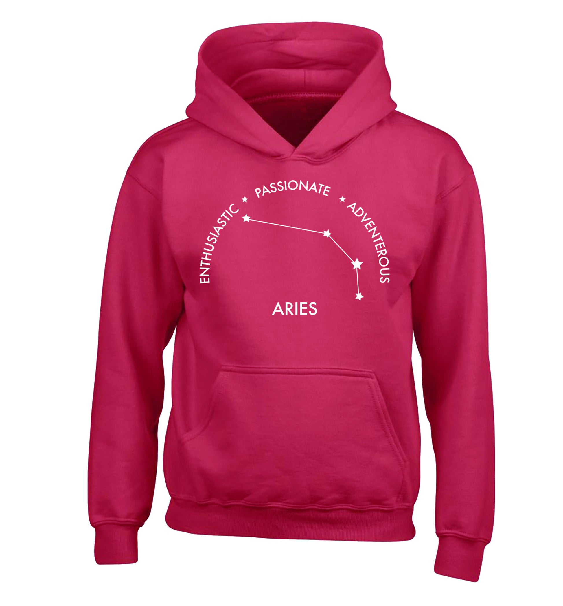 Aries enthusiastic | passionate | adventerous children's pink hoodie 12-13 Years