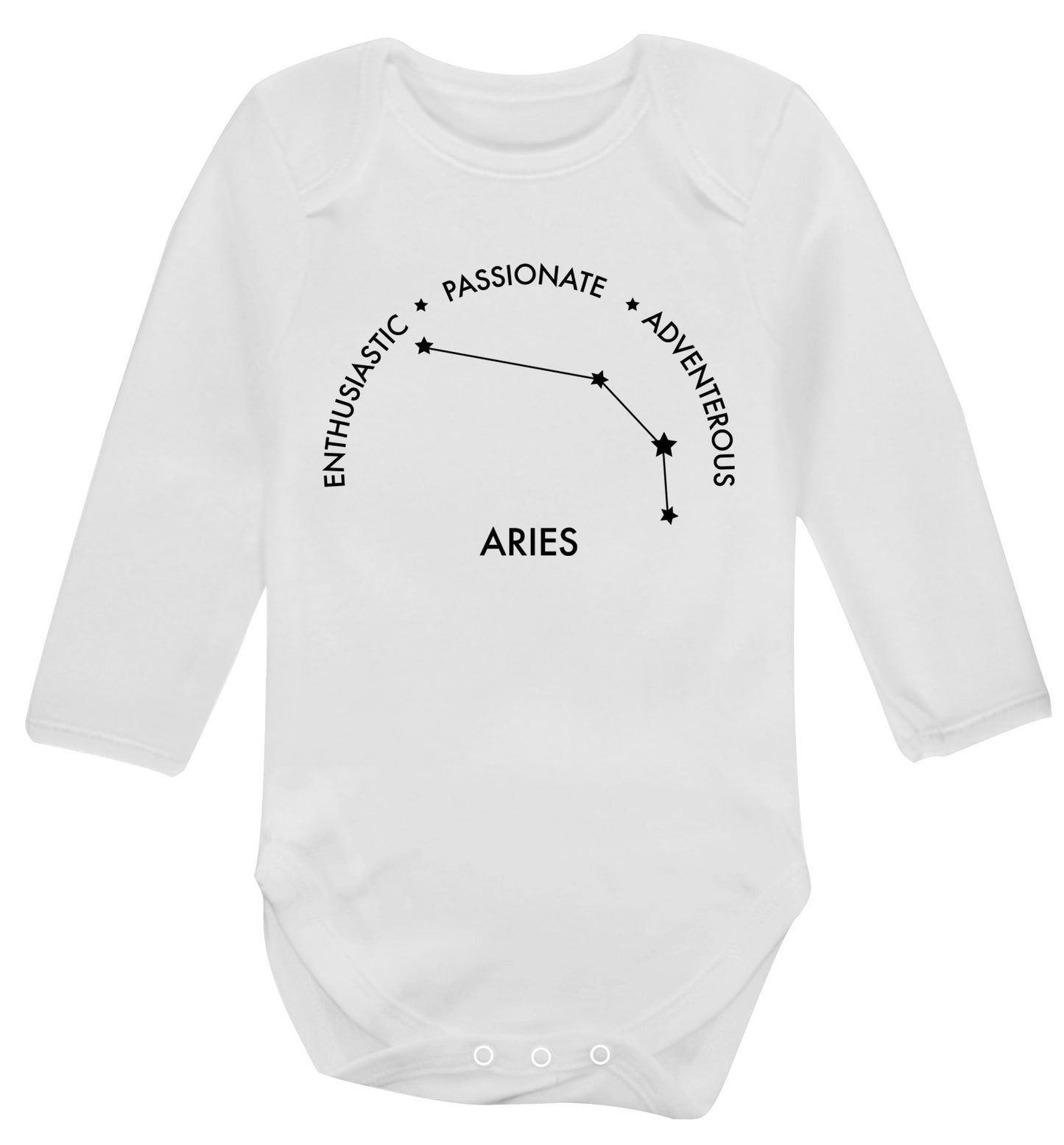 Aries enthusiastic | passionate | adventerous Baby Vest long sleeved white 6-12 months