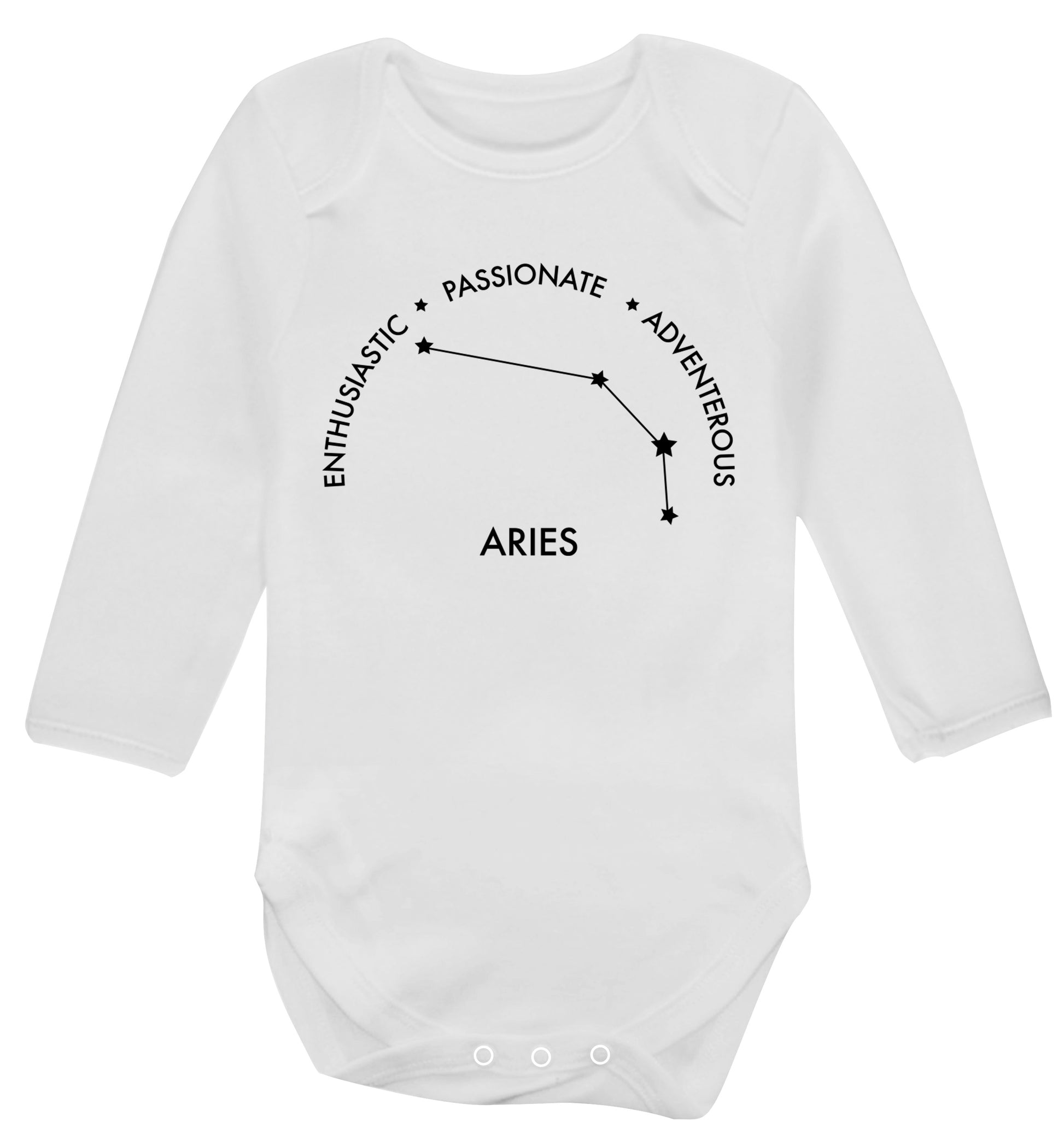 Aries enthusiastic | passionate | adventerous Baby Vest long sleeved white 6-12 months