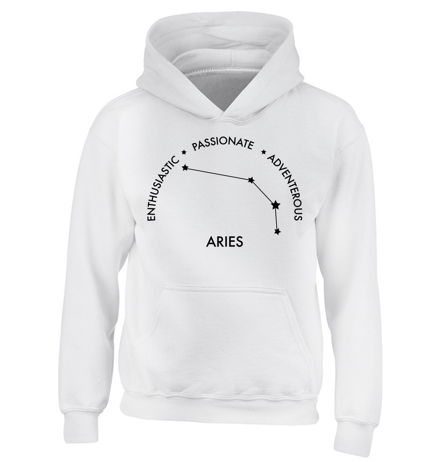 Aries enthusiastic | passionate | adventerous children's white hoodie 12-13 Years