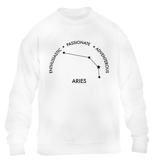 Aries enthusiastic | passionate | adventerous children's white sweater 12-13 Years