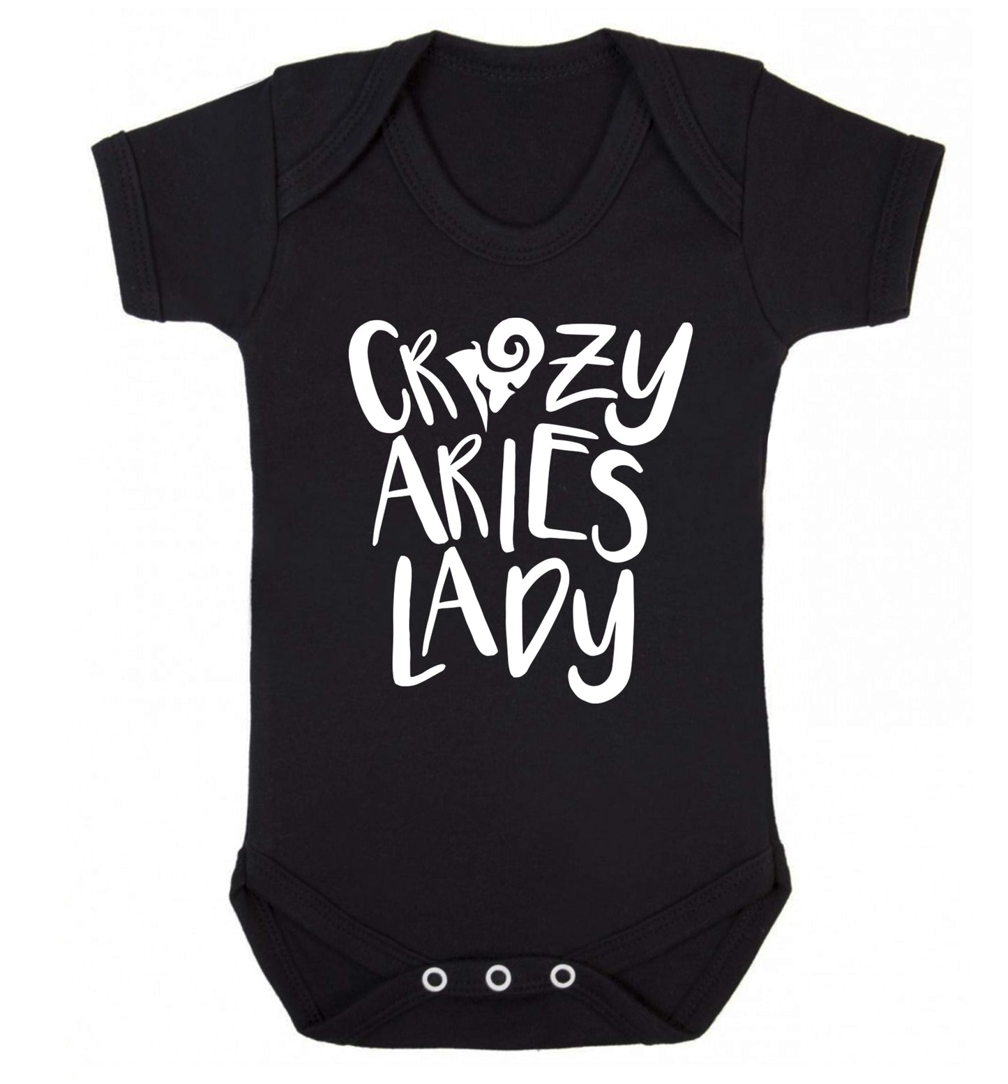 Crazy aries lady Baby Vest black 18-24 months