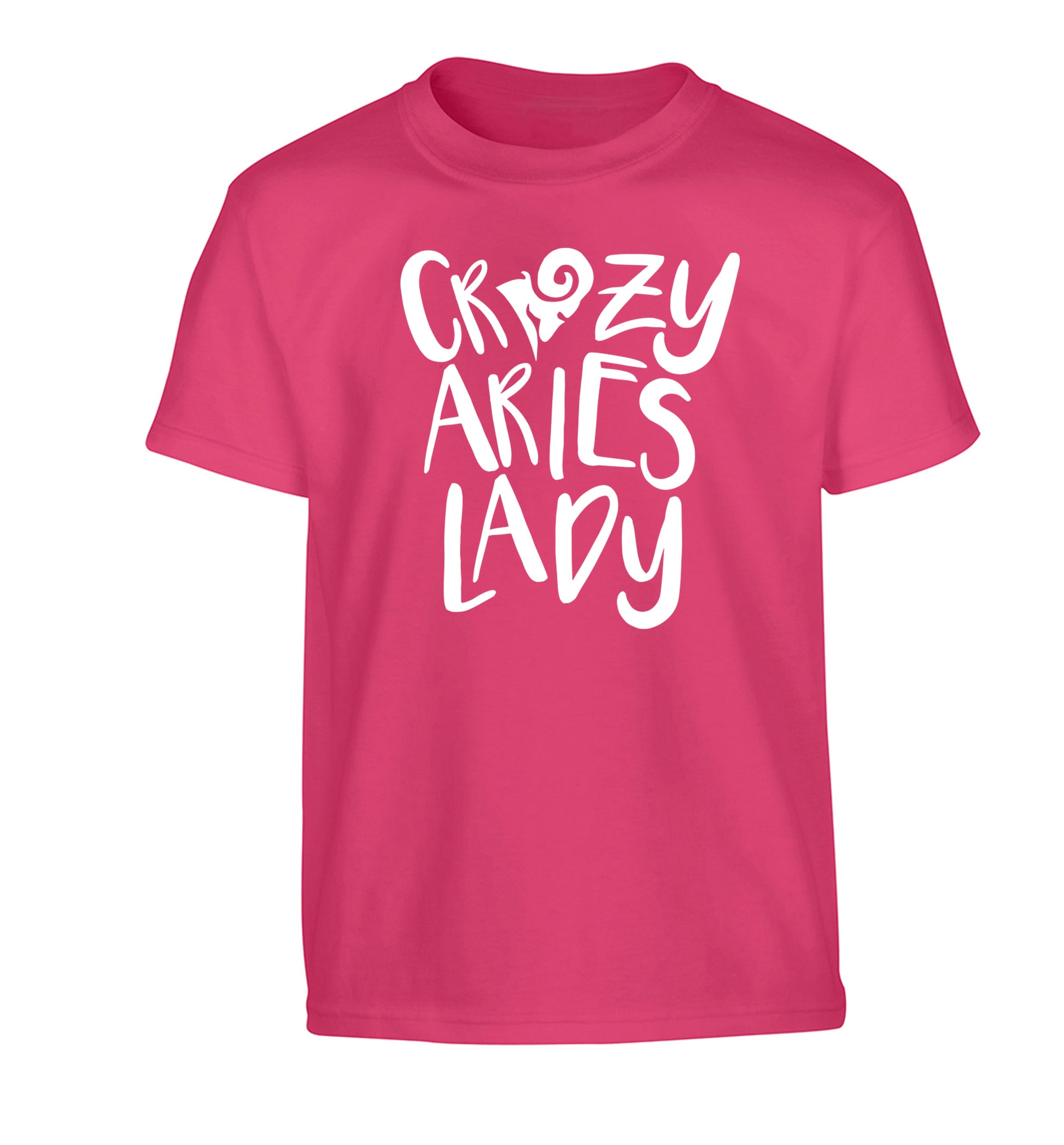 Crazy aries lady Children's pink Tshirt 12-13 Years
