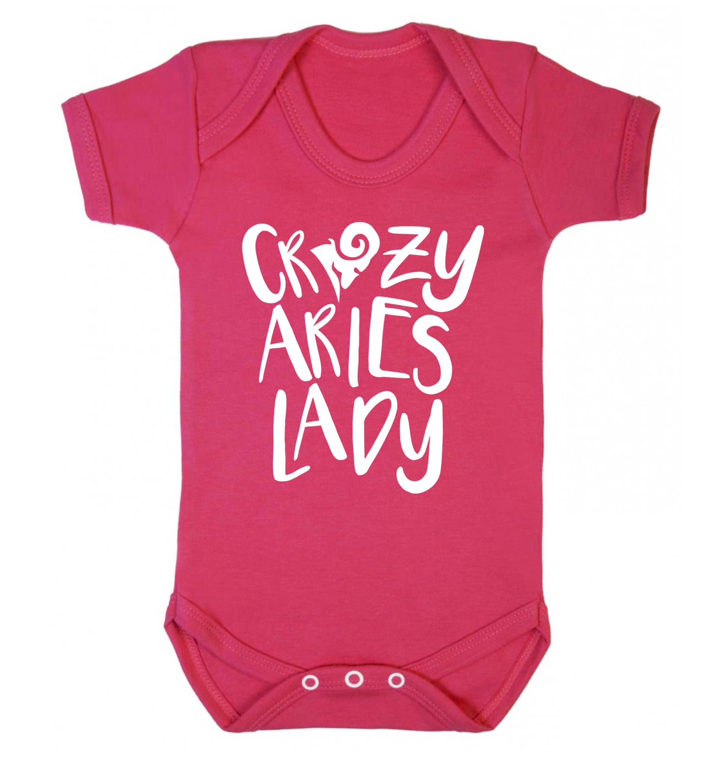 Crazy aries lady Baby Vest dark pink 18-24 months