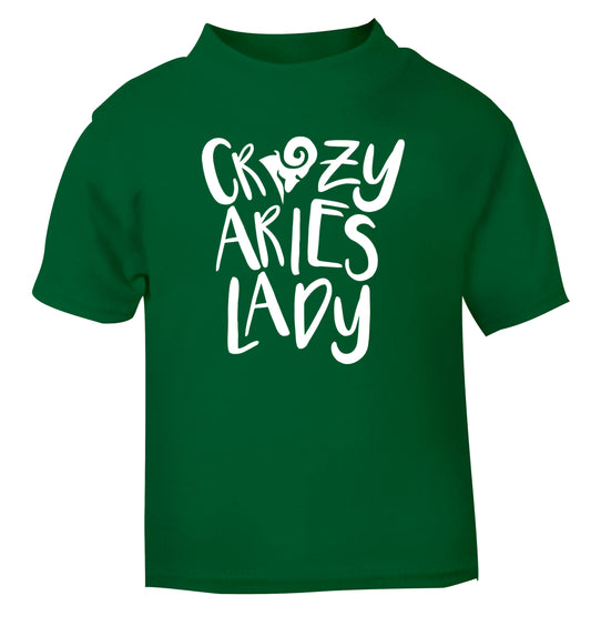 Crazy aries lady green Baby Toddler Tshirt 2 Years