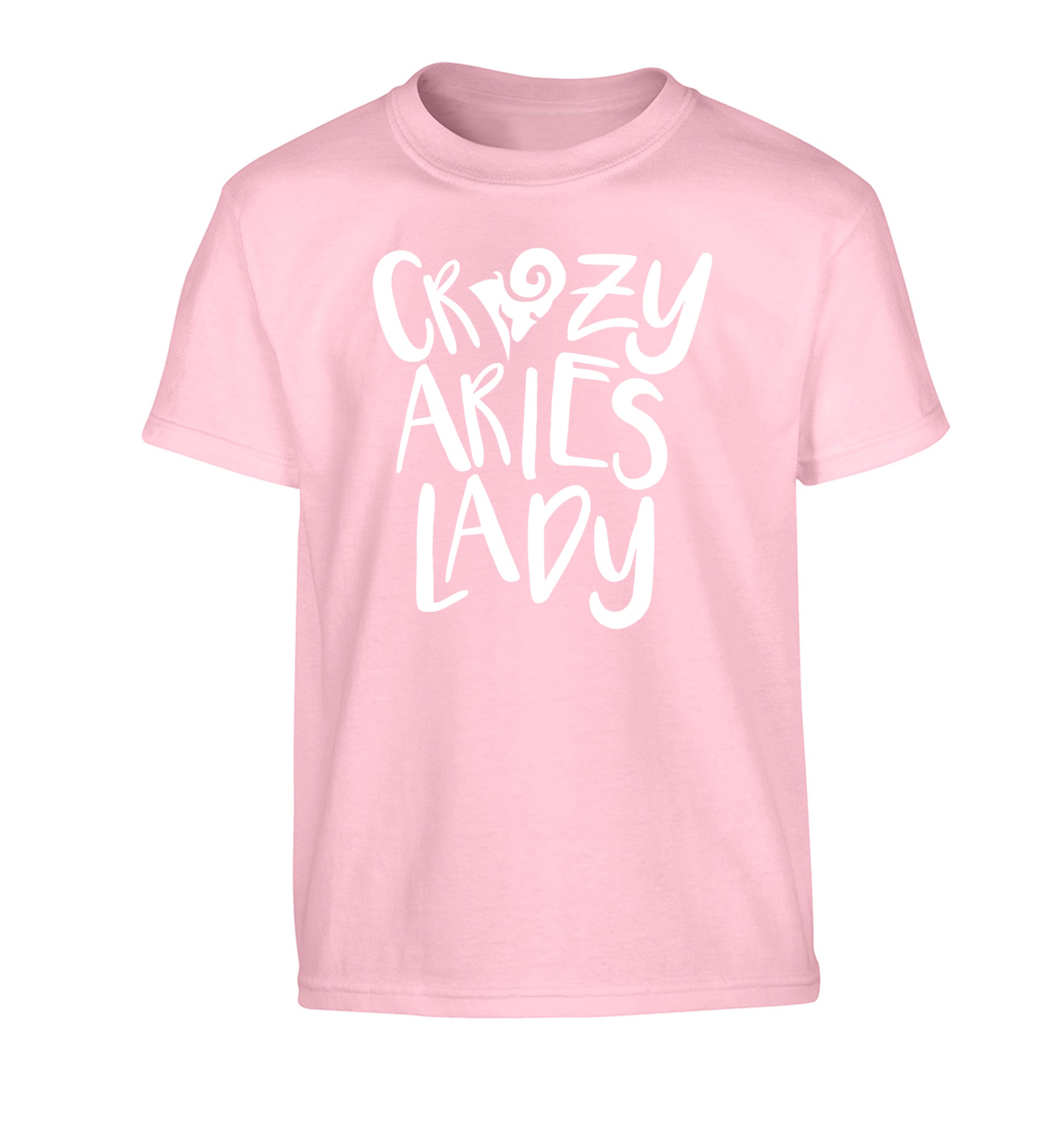 Crazy aries lady Children's light pink Tshirt 12-13 Years