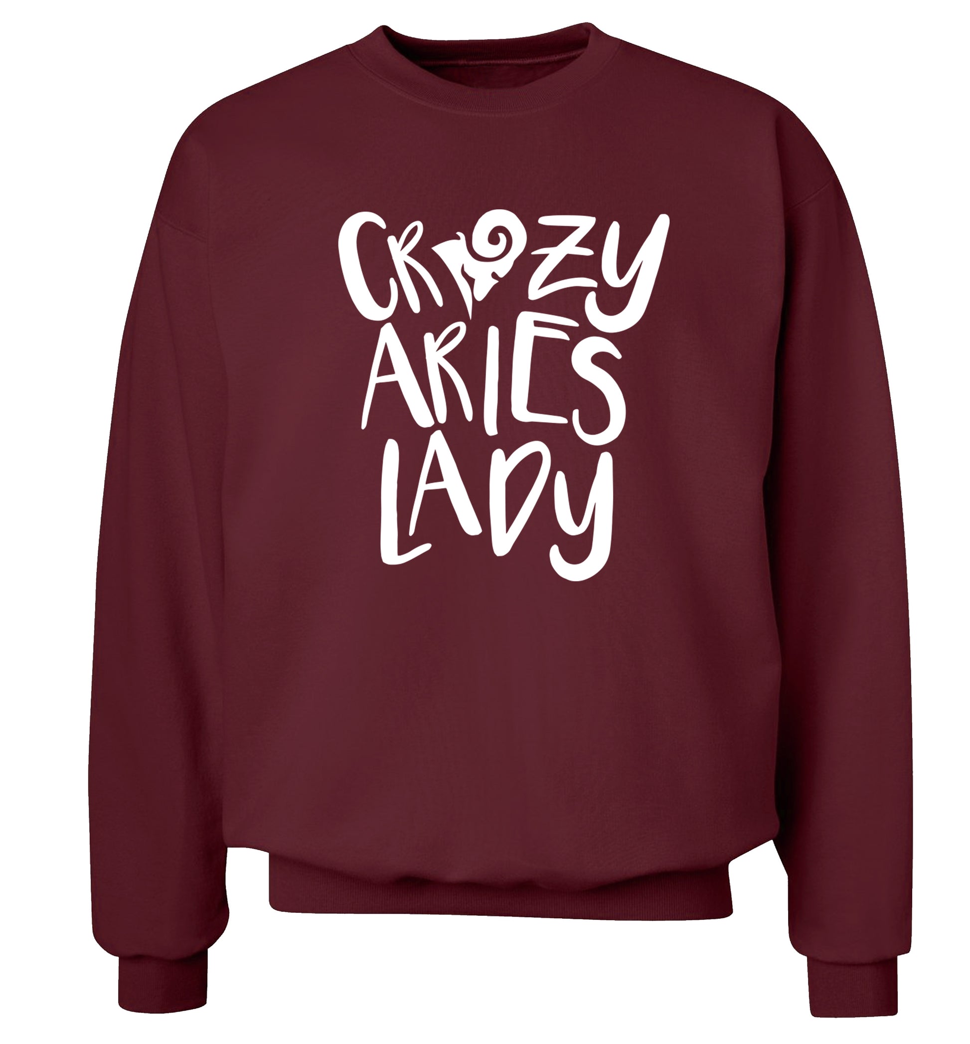 Crazy aries lady Adult's unisex maroon Sweater 2XL