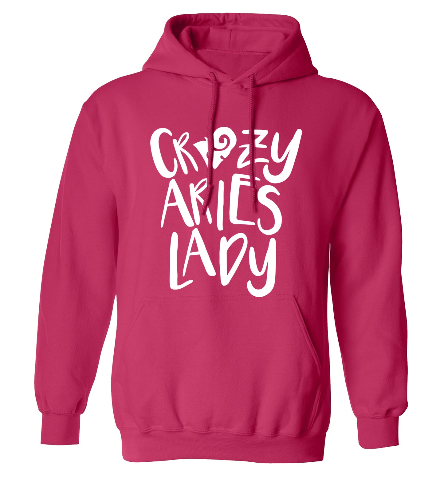 Crazy aries lady adults unisex pink hoodie 2XL