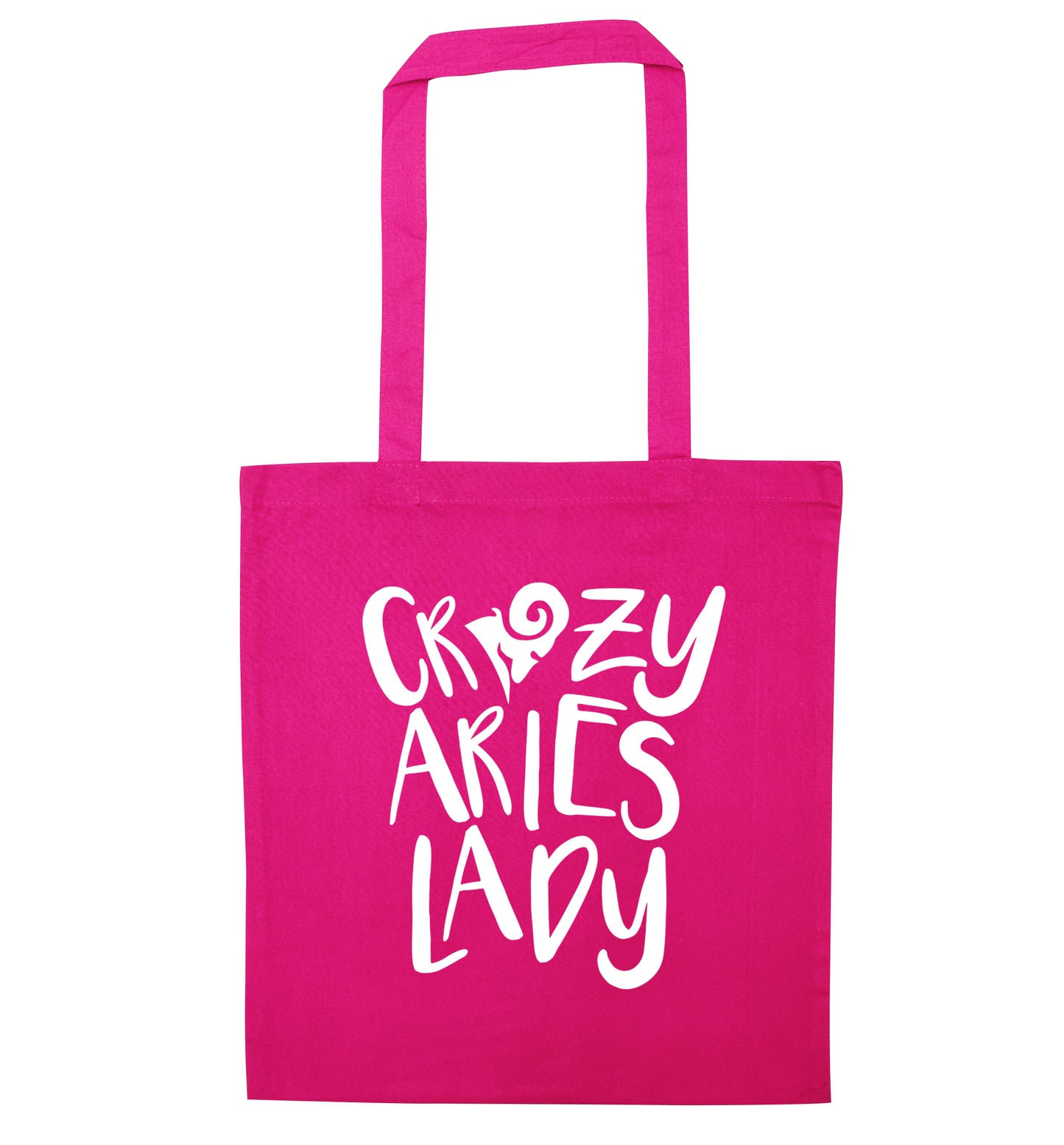 Crazy aries lady pink tote bag
