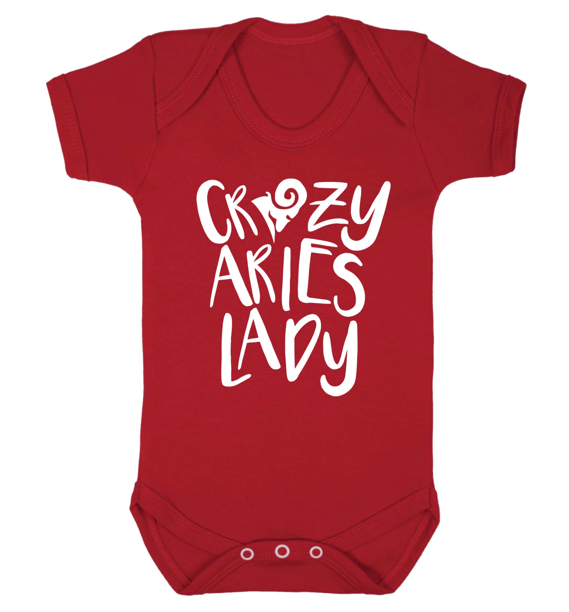 Crazy aries lady Baby Vest red 18-24 months