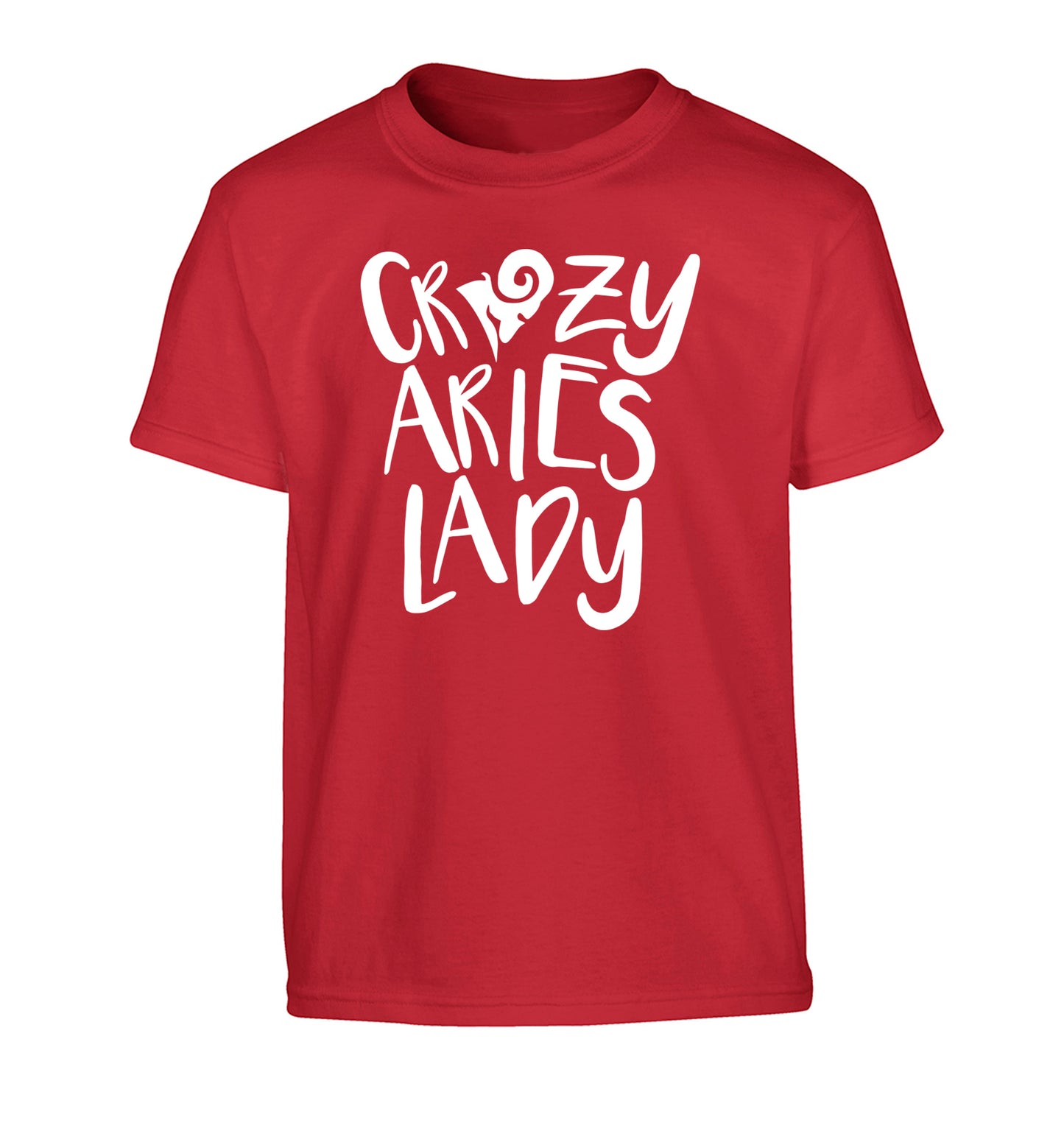 Crazy aries lady Children's red Tshirt 12-13 Years