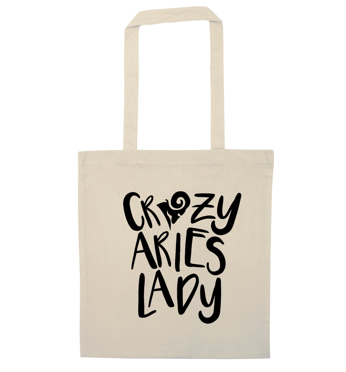 Crazy aries lady natural tote bag