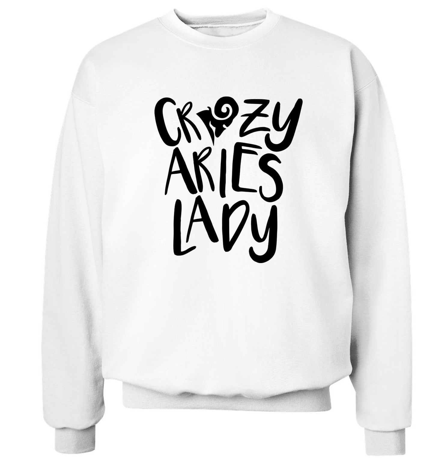 Crazy aries lady Adult's unisex white Sweater 2XL