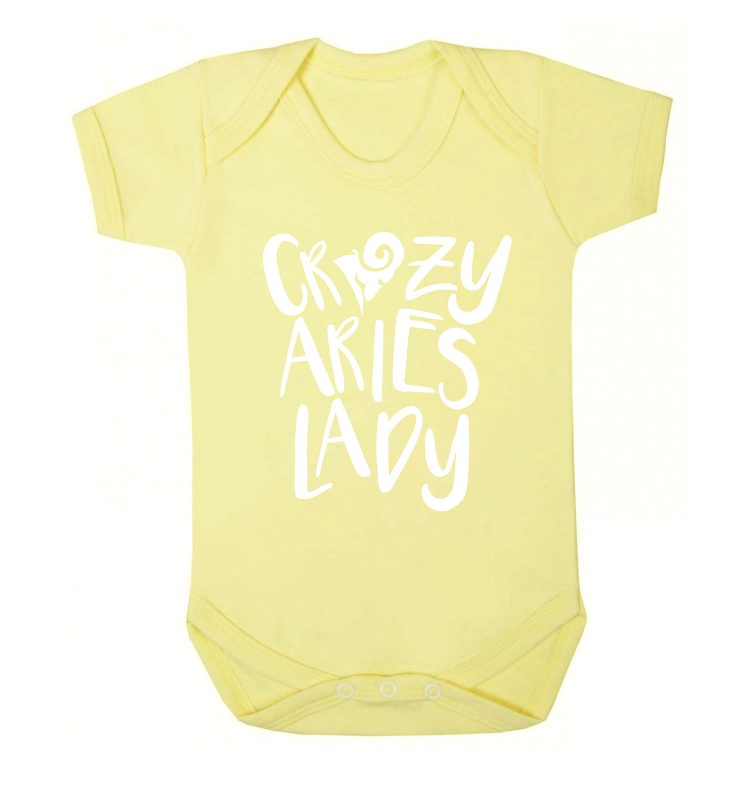 Crazy aries lady Baby Vest pale yellow 18-24 months