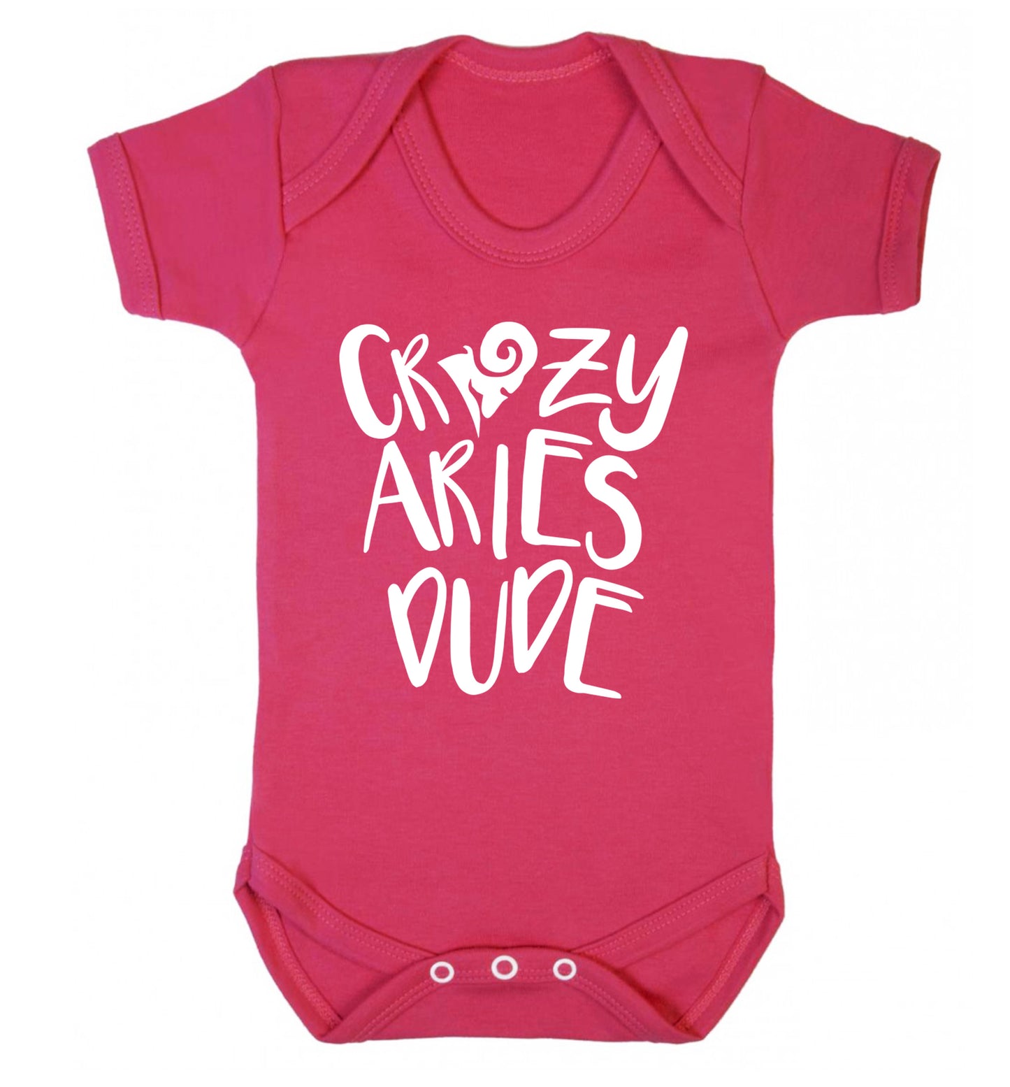 Crazy aries dude Baby Vest dark pink 18-24 months