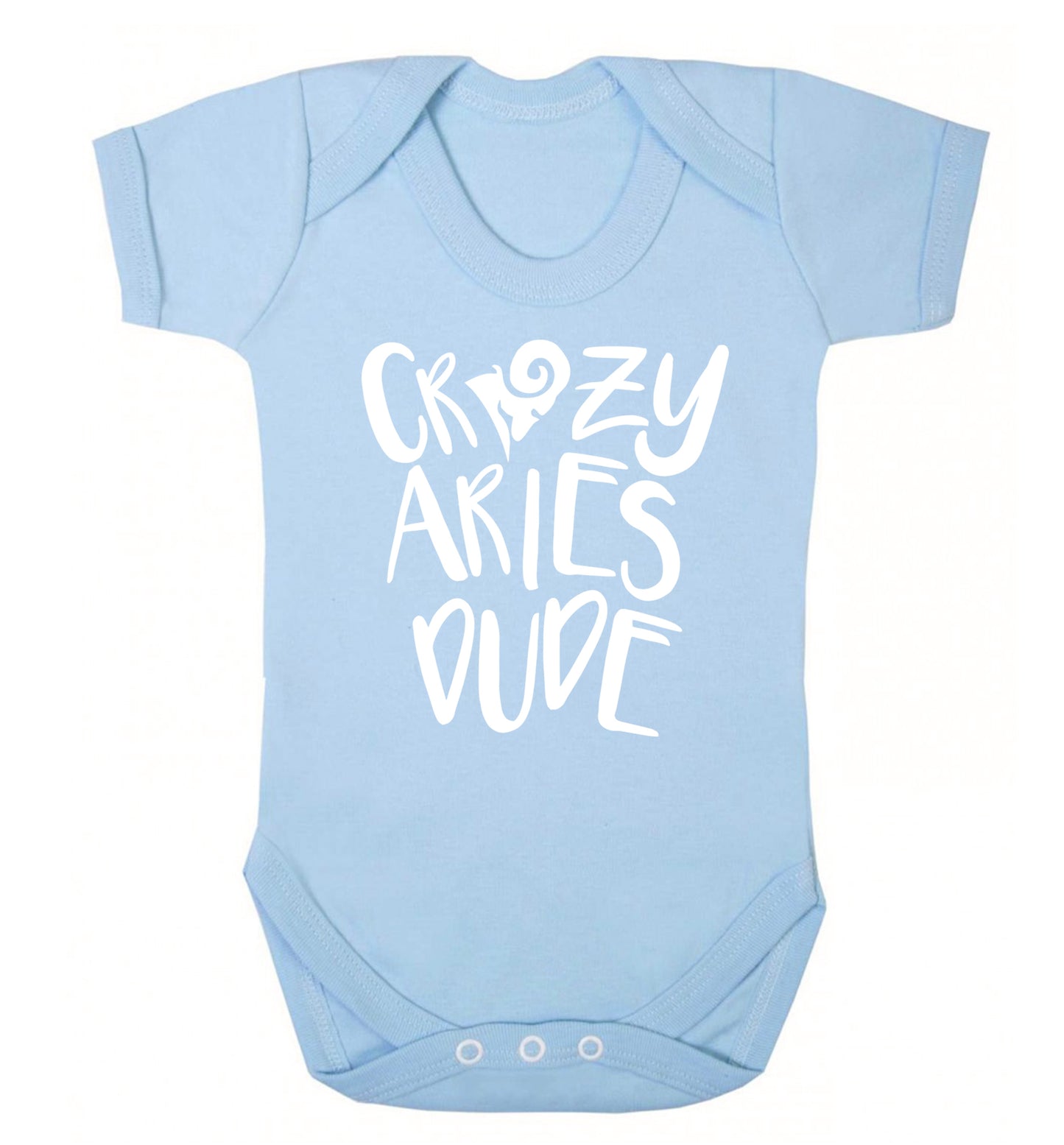 Crazy aries dude Baby Vest pale blue 18-24 months