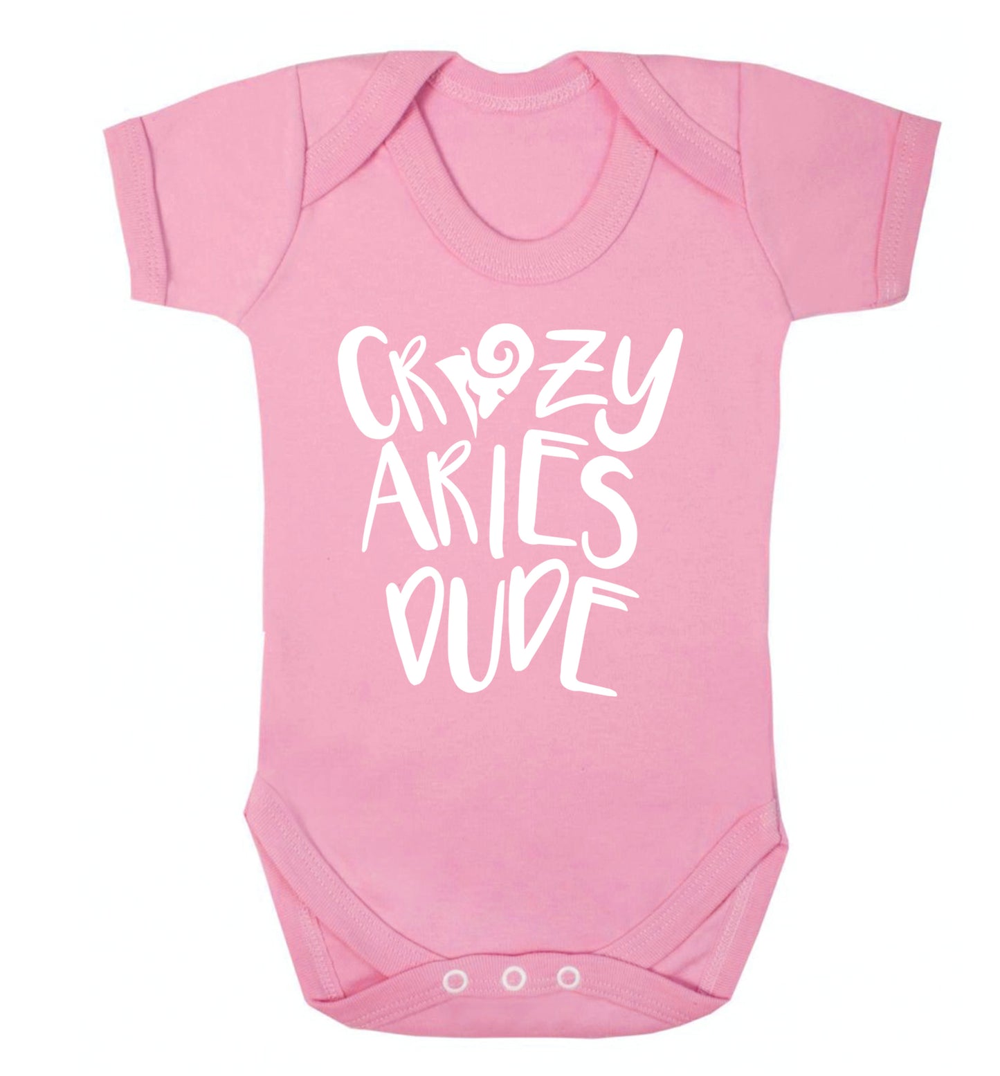 Crazy aries dude Baby Vest pale pink 18-24 months