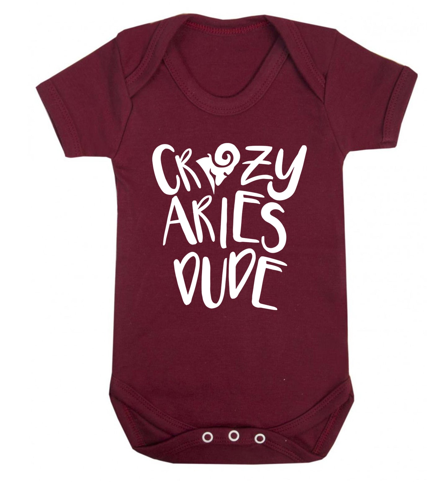 Crazy aries dude Baby Vest maroon 18-24 months