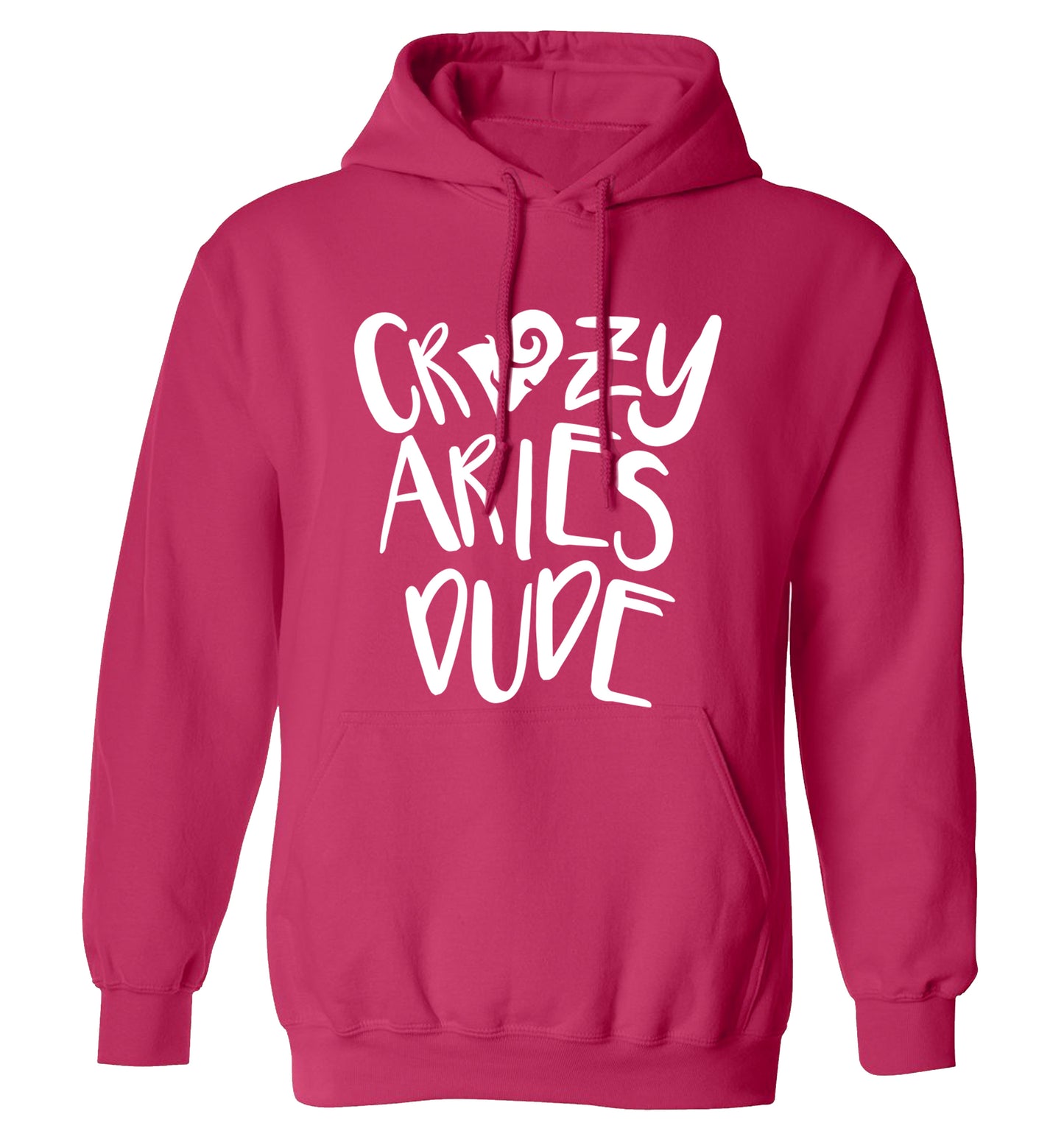 Crazy aries dude adults unisex pink hoodie 2XL