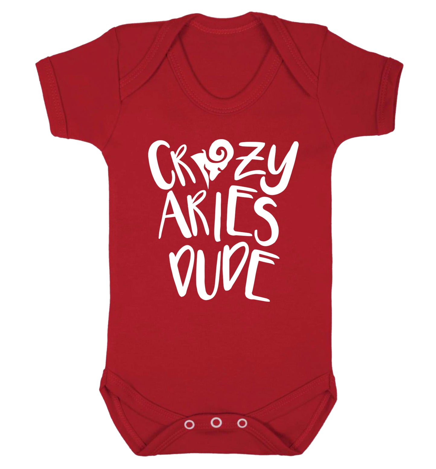 Crazy aries dude Baby Vest red 18-24 months