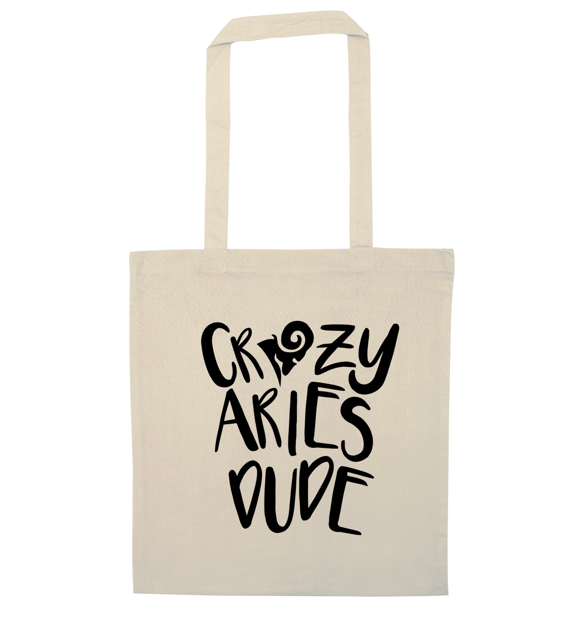 Crazy aries dude natural tote bag