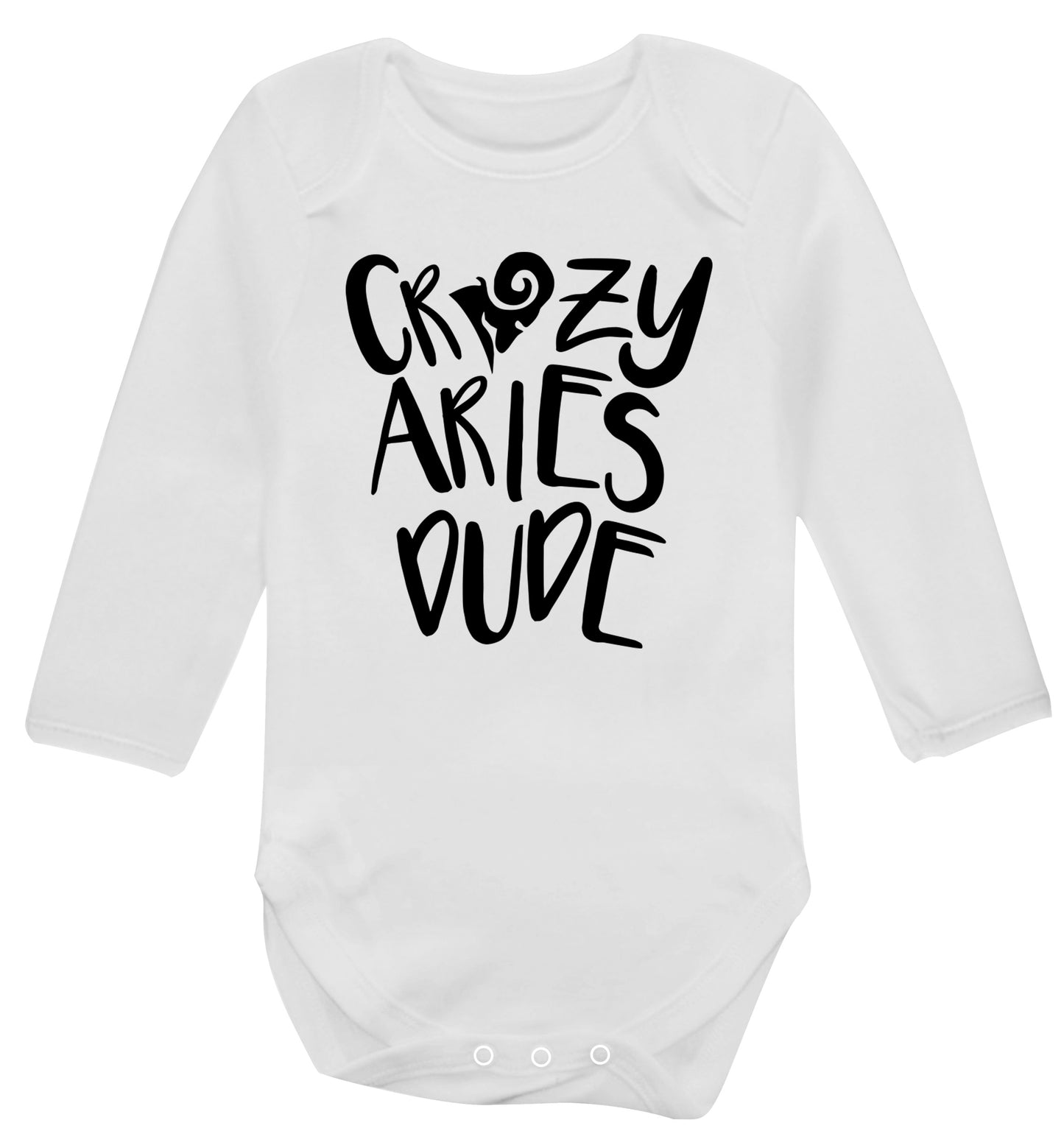 Crazy aries dude Baby Vest long sleeved white 6-12 months