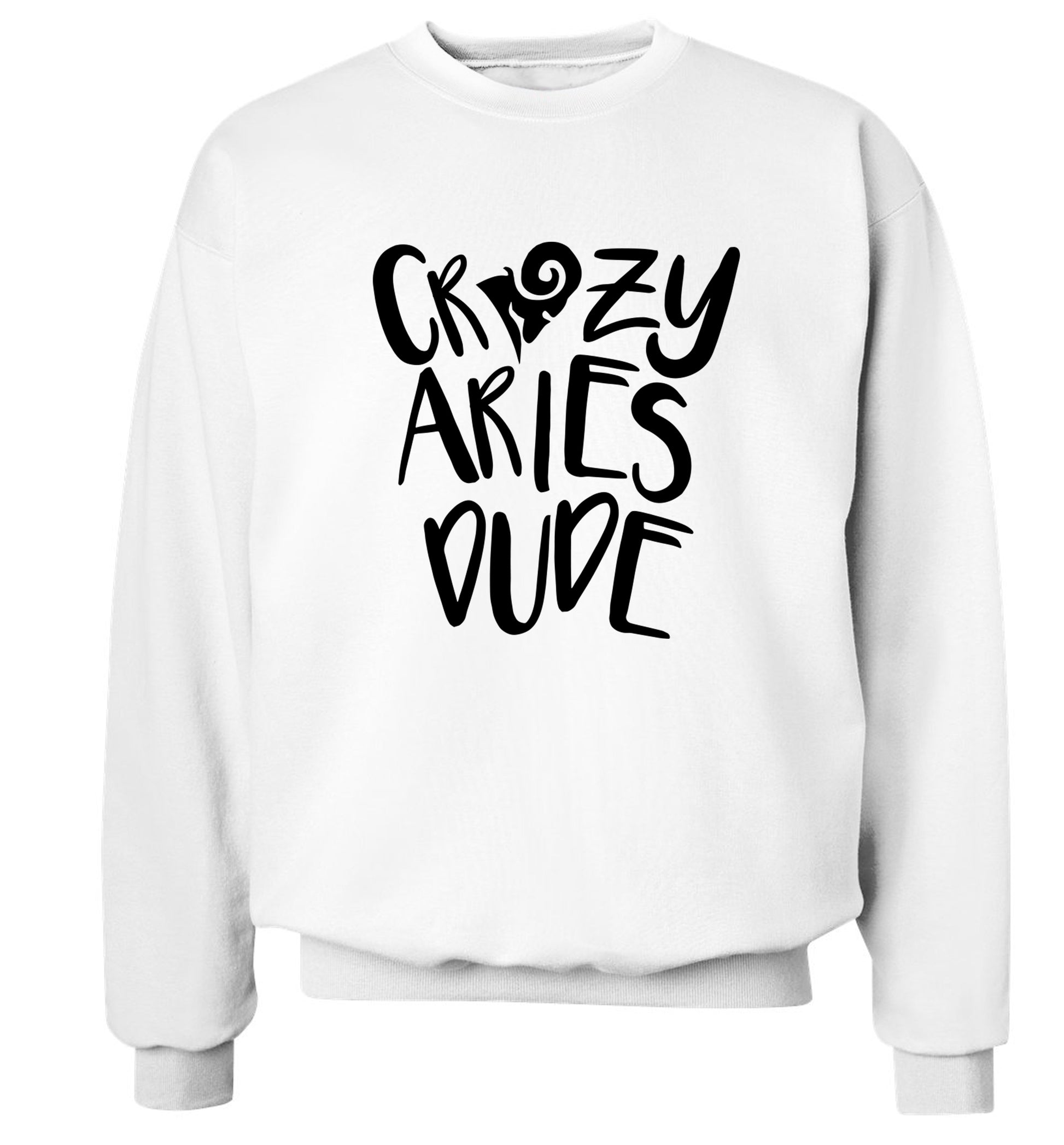 Crazy aries dude Adult's unisex white Sweater 2XL