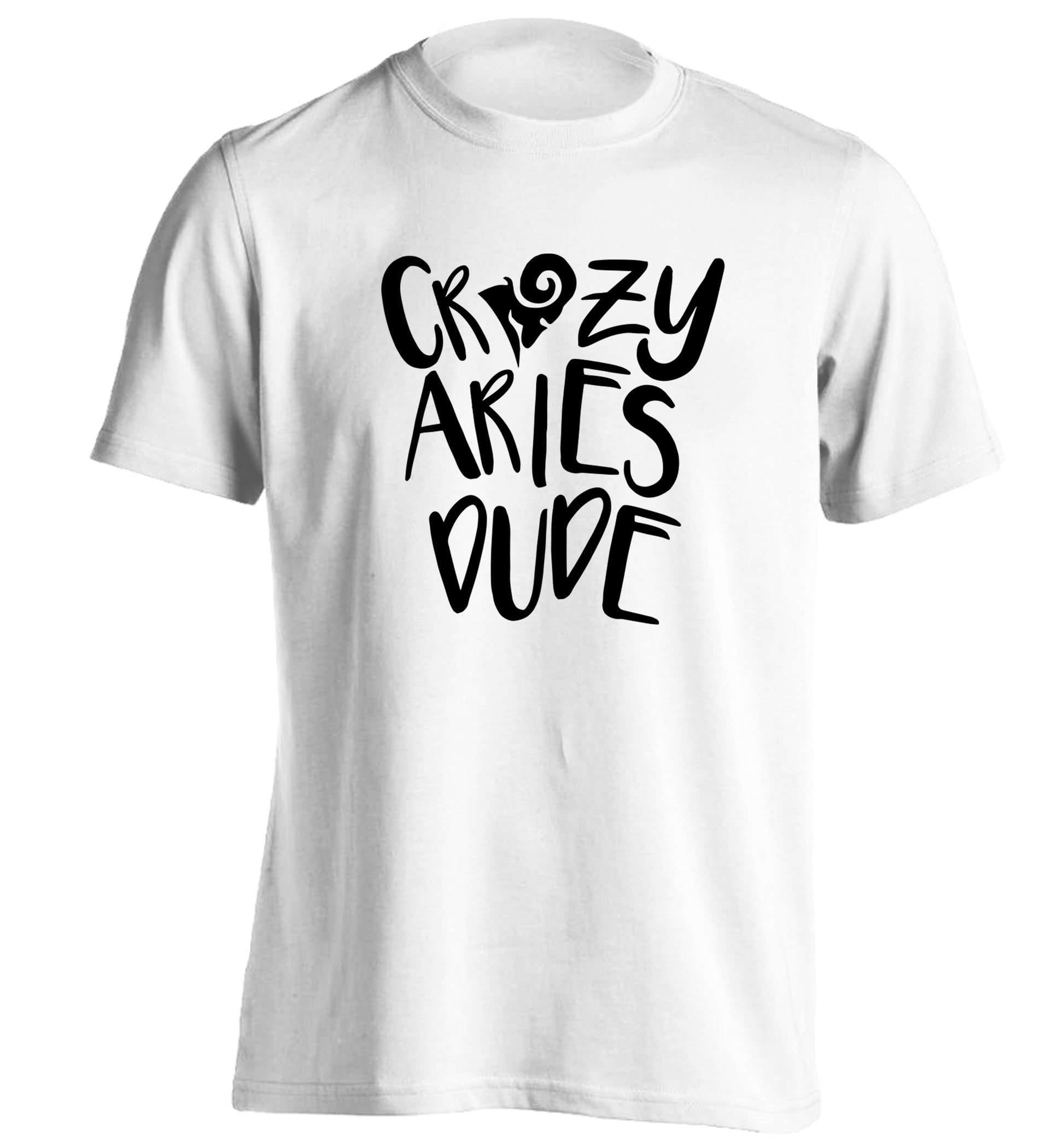 Crazy aries dude adults unisex white Tshirt 2XL