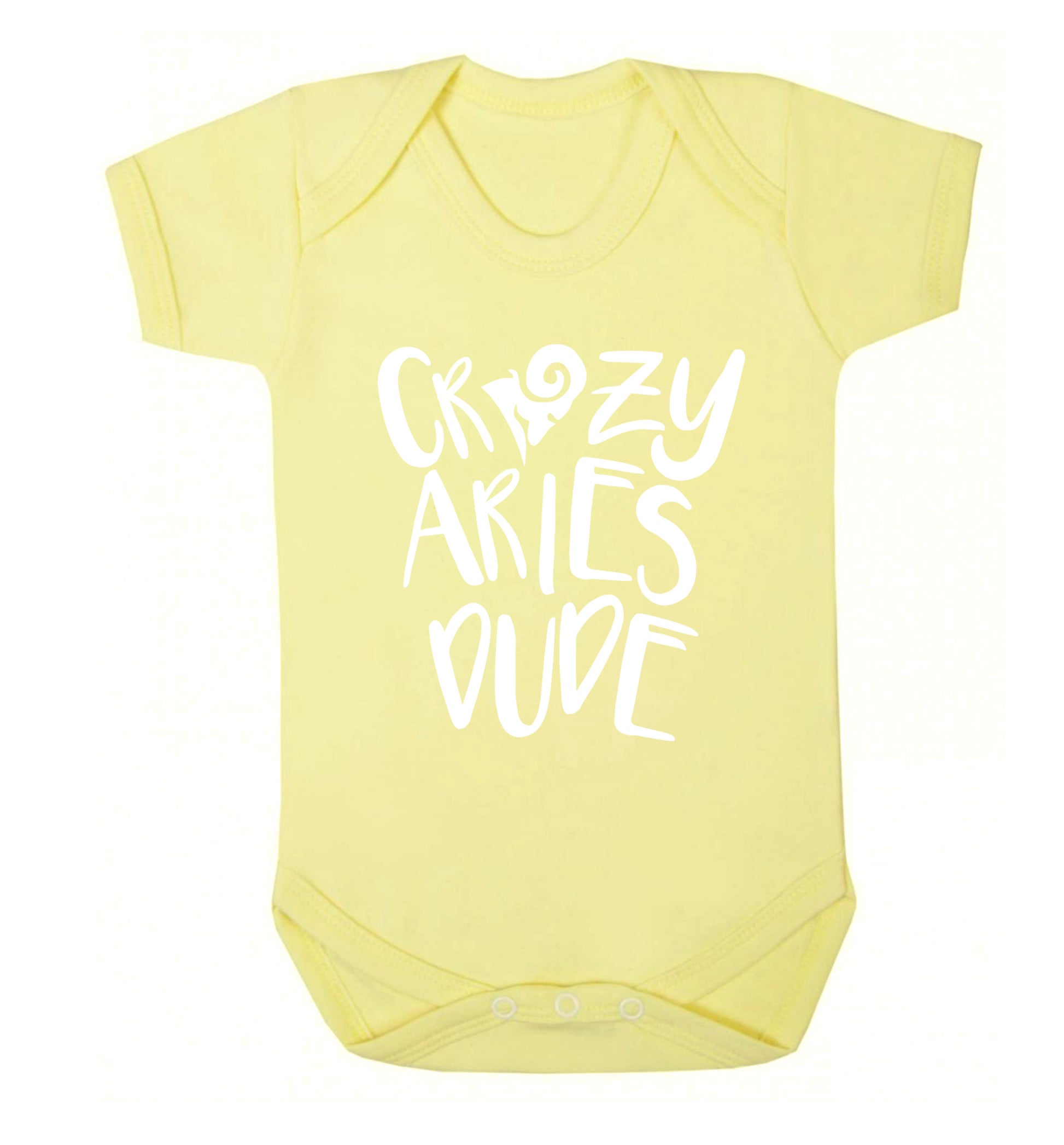 Crazy aries dude Baby Vest pale yellow 18-24 months