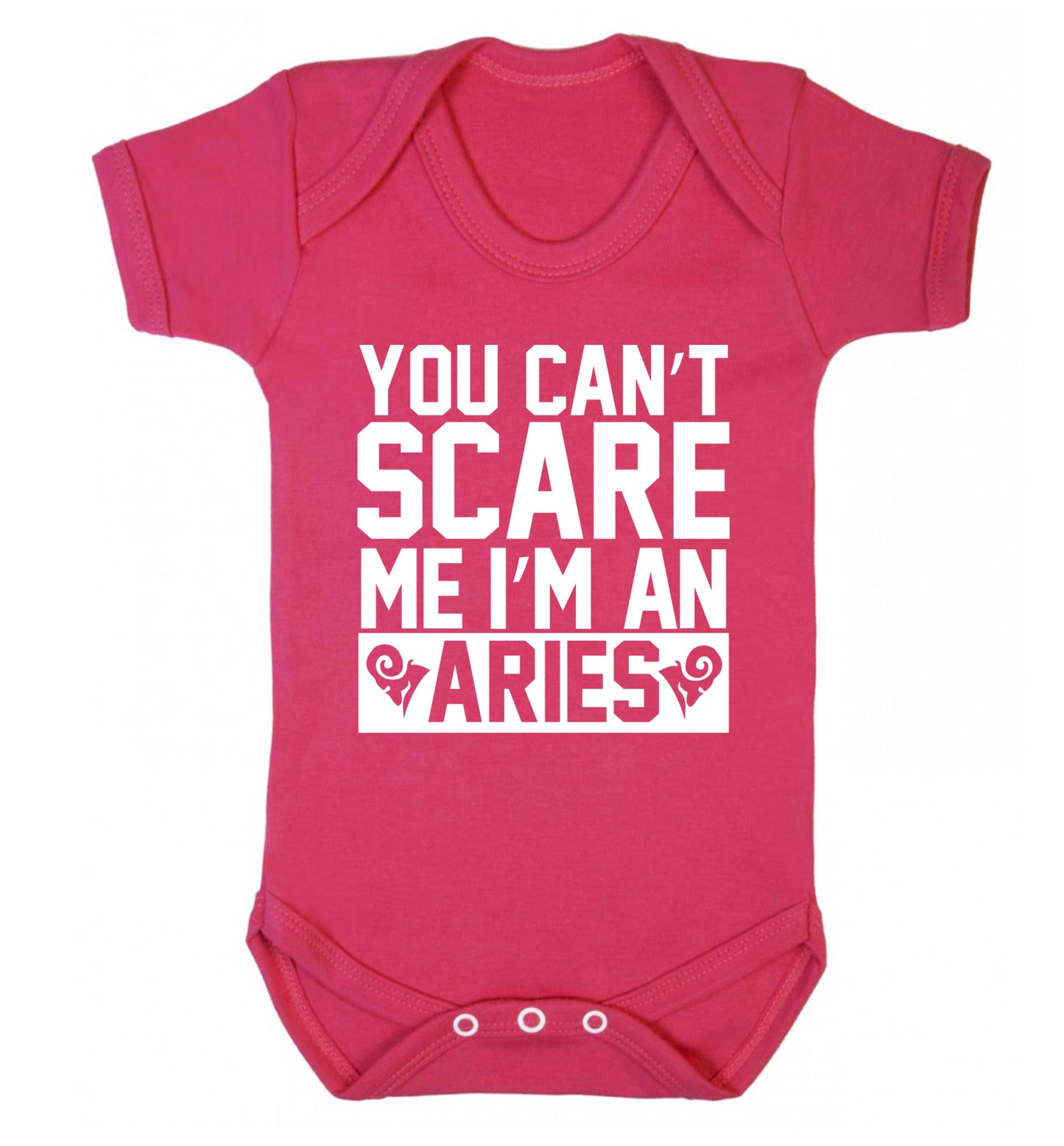 You can't scare me I'm an aries Baby Vest dark pink 18-24 months