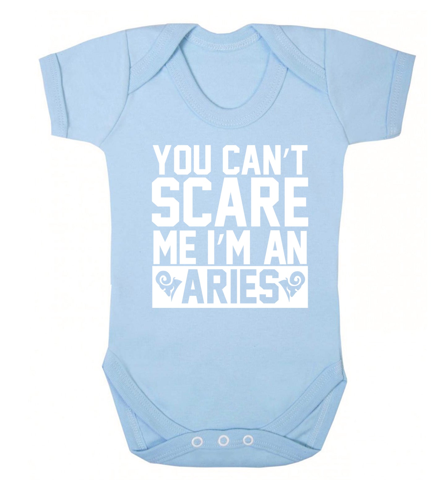 You can't scare me I'm an aries Baby Vest pale blue 18-24 months