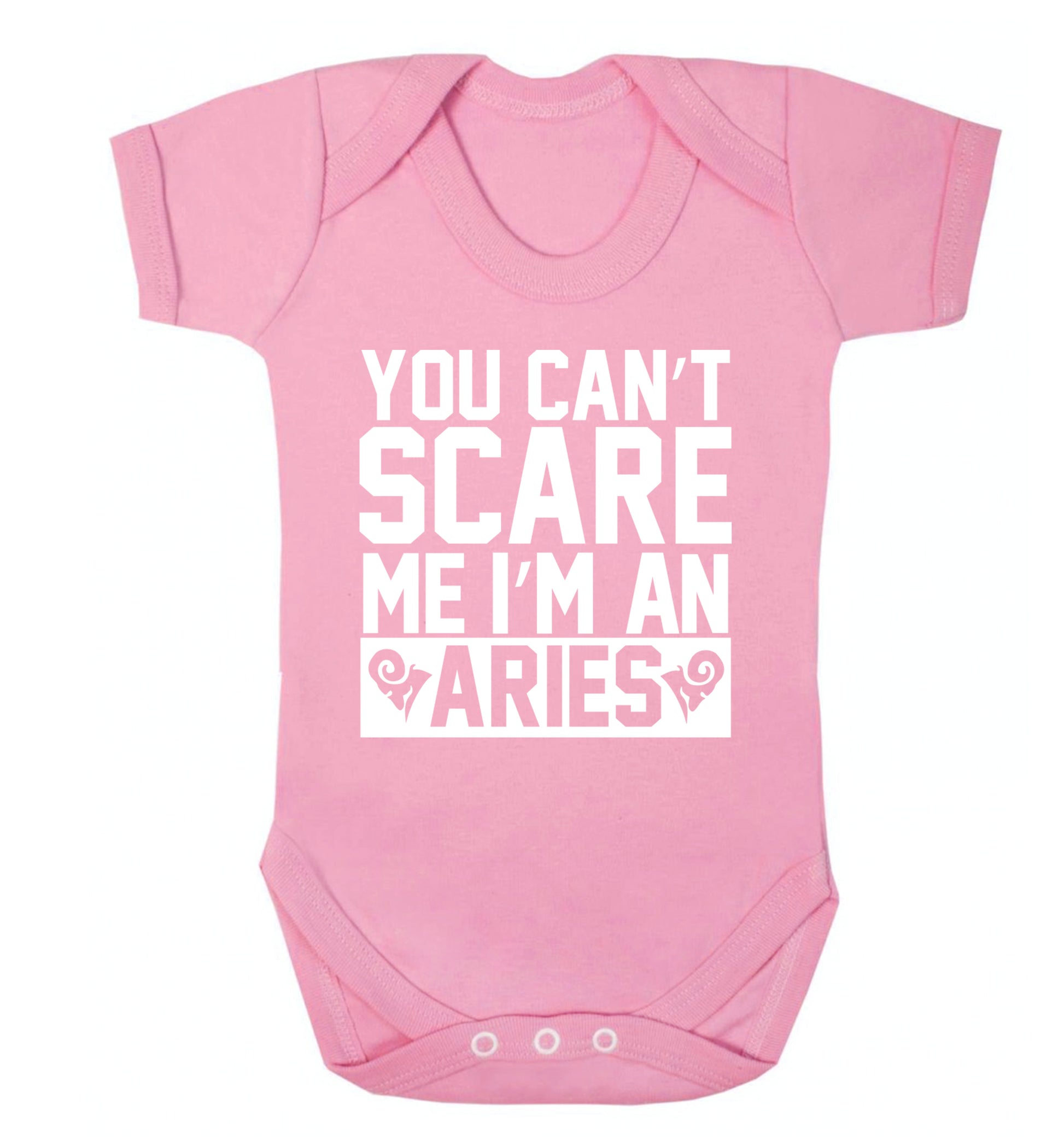 You can't scare me I'm an aries Baby Vest pale pink 18-24 months