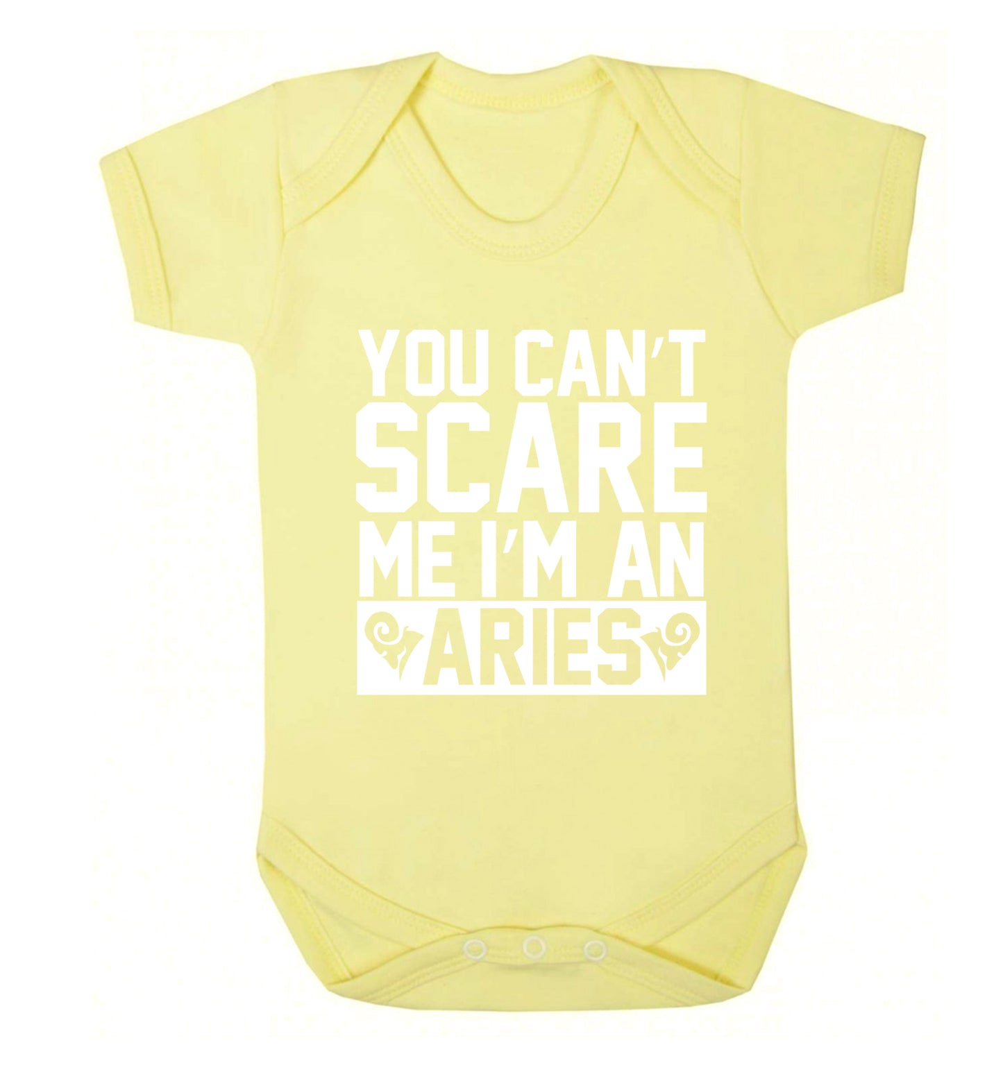 You can't scare me I'm an aries Baby Vest pale yellow 18-24 months