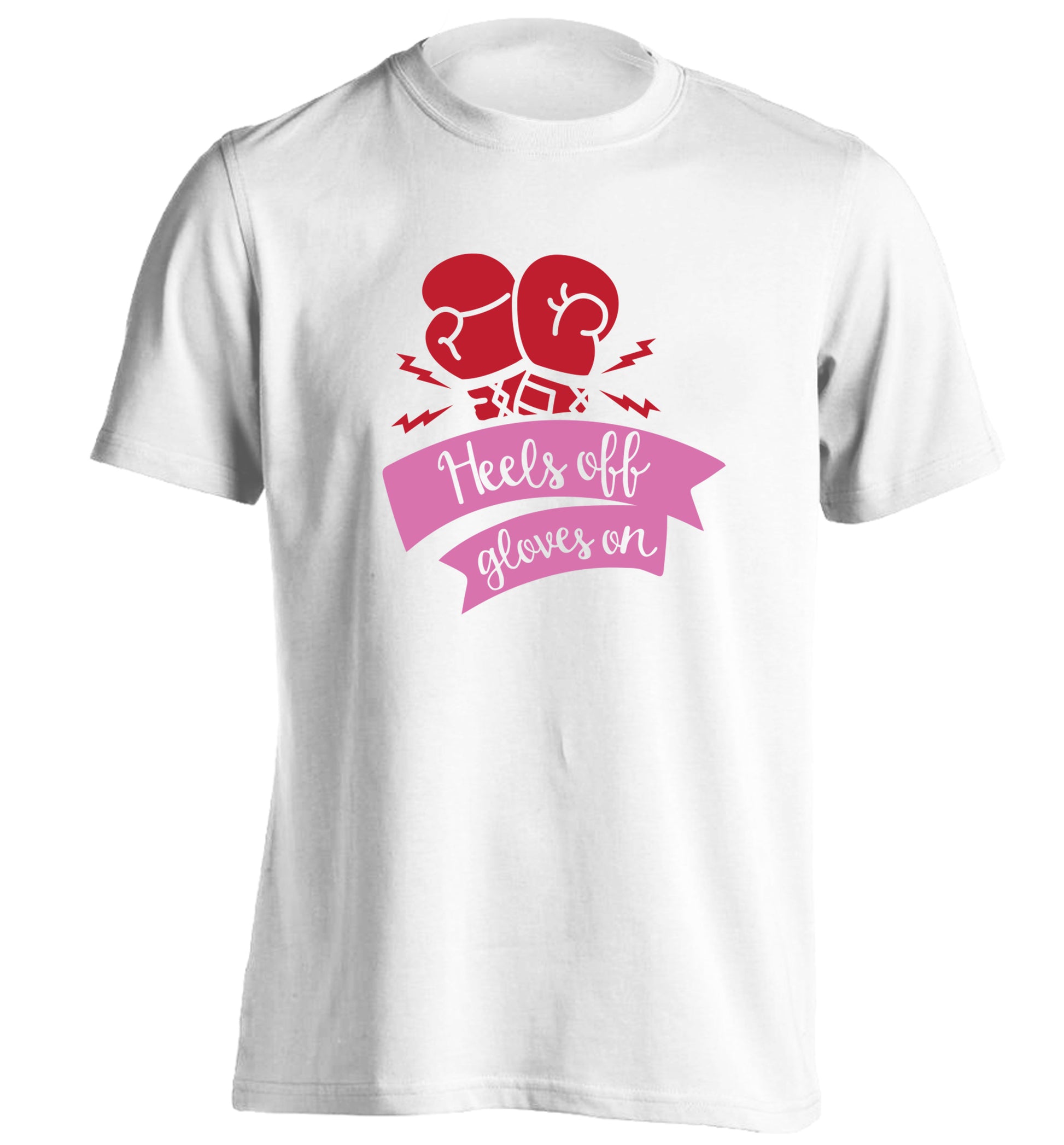 Heels off gloves on adults unisex white Tshirt 2XL