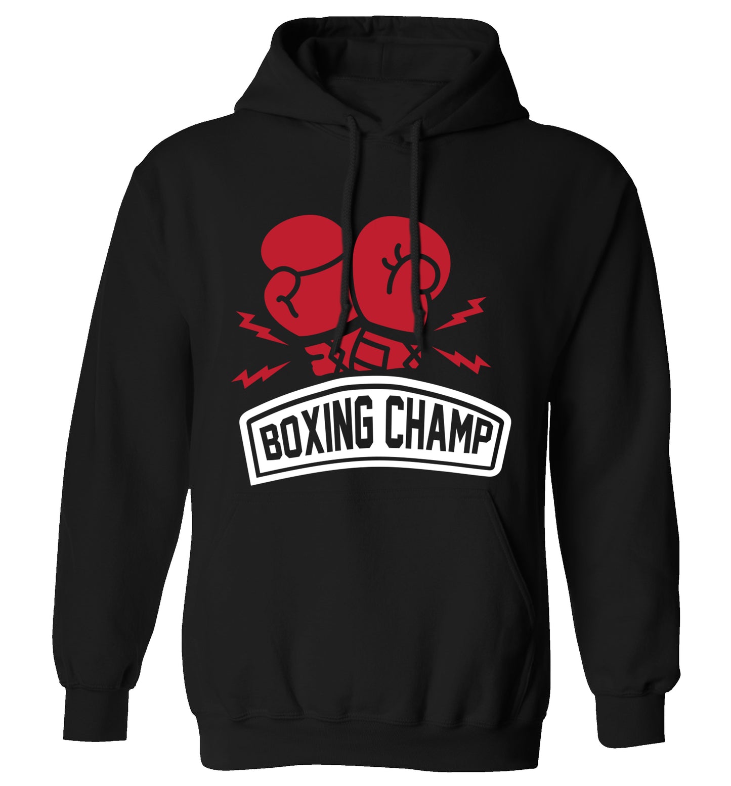 Boxing Champ adults unisex black hoodie 2XL
