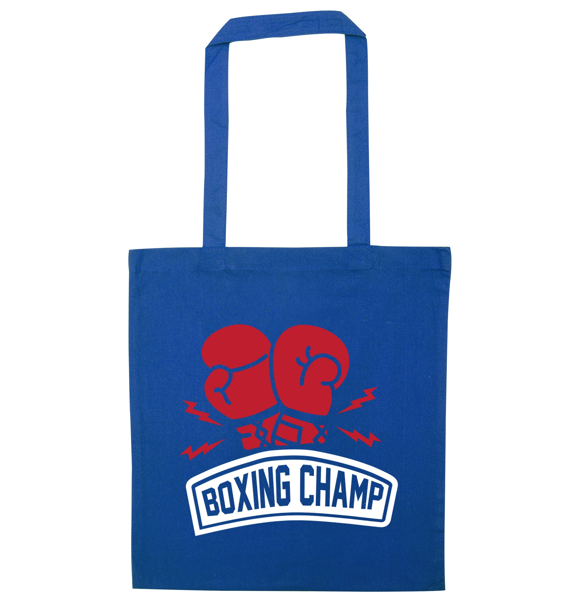 Boxing Champ blue tote bag