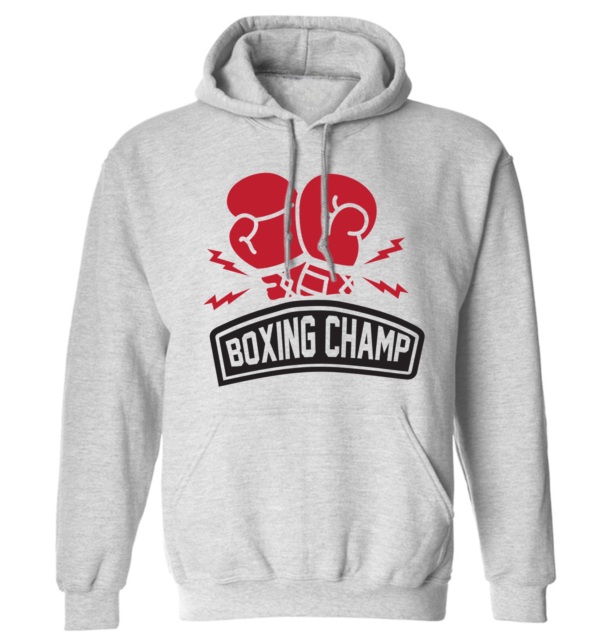 Boxing Champ adults unisex grey hoodie 2XL